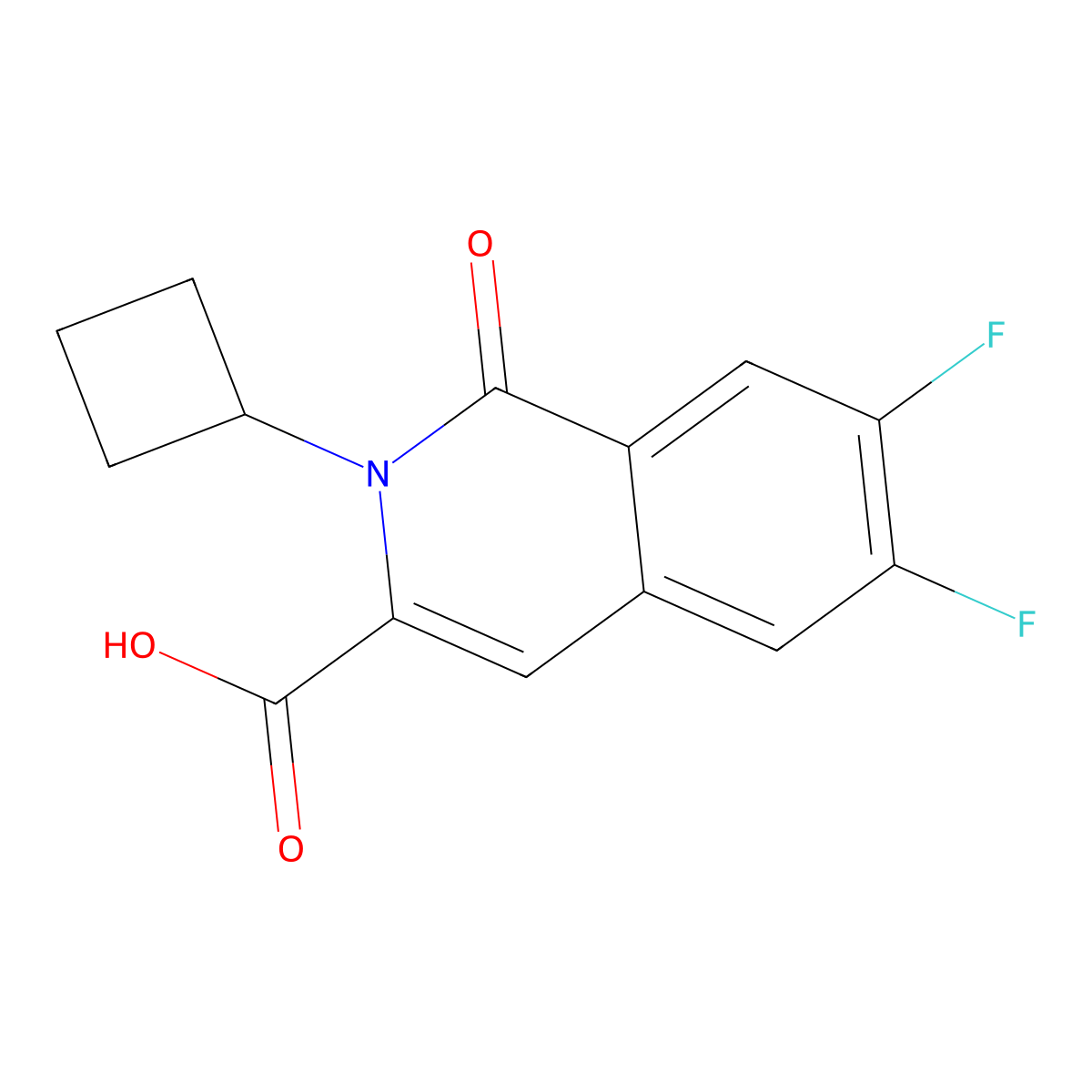 2-Cyclobutyl-6,7-difluoro-1-oxo-1,2-dihydroisoquinoline-3-carboxylic acid molecular structure, CAS 3054571-06-8