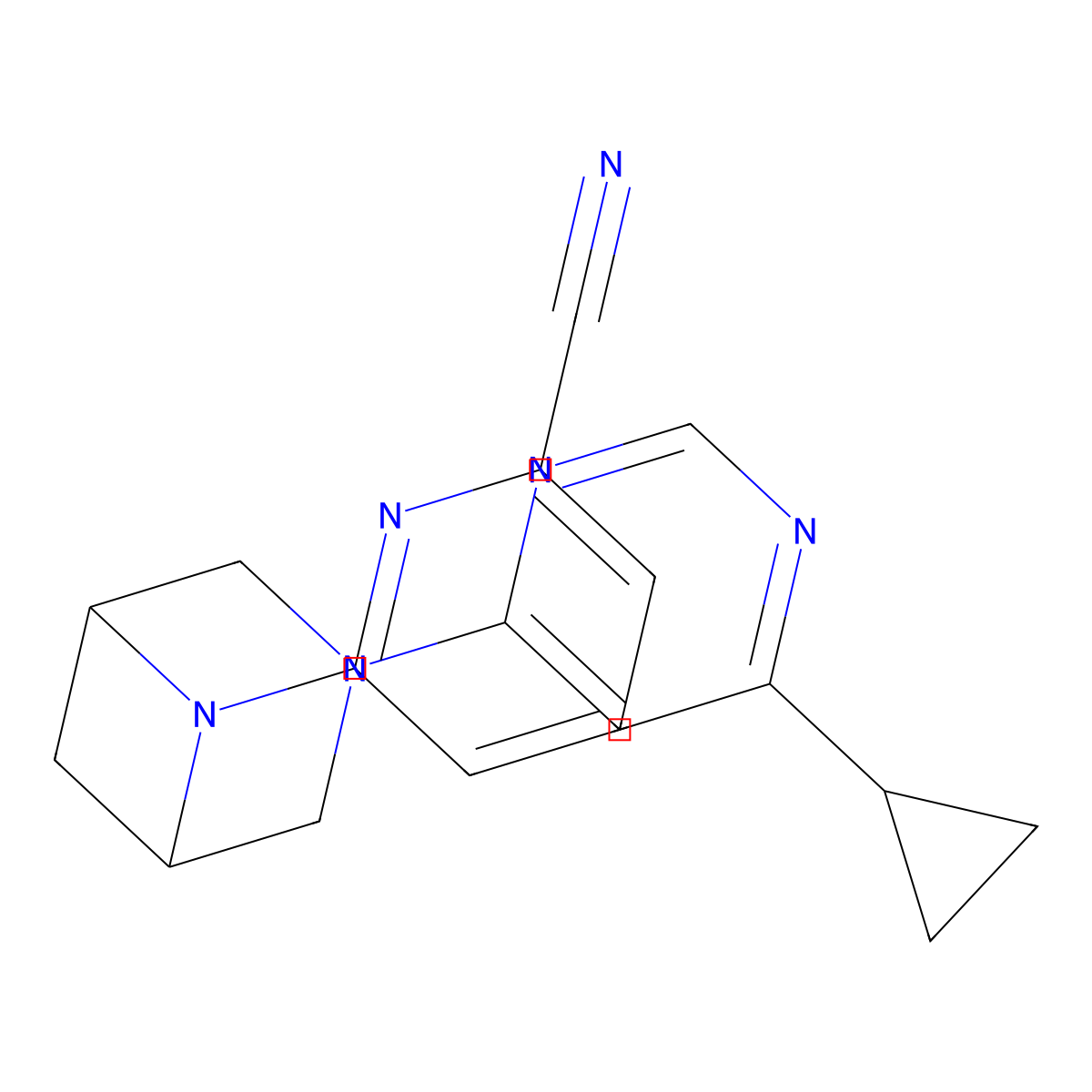 6-[3-(6-Cyclopropylpyrimidin-4-yl)-3,6-diazabicyclo[3.1.1]heptan-6-yl]pyridine-2-carbonitrile molecular structure, CAS 3054571-07-9