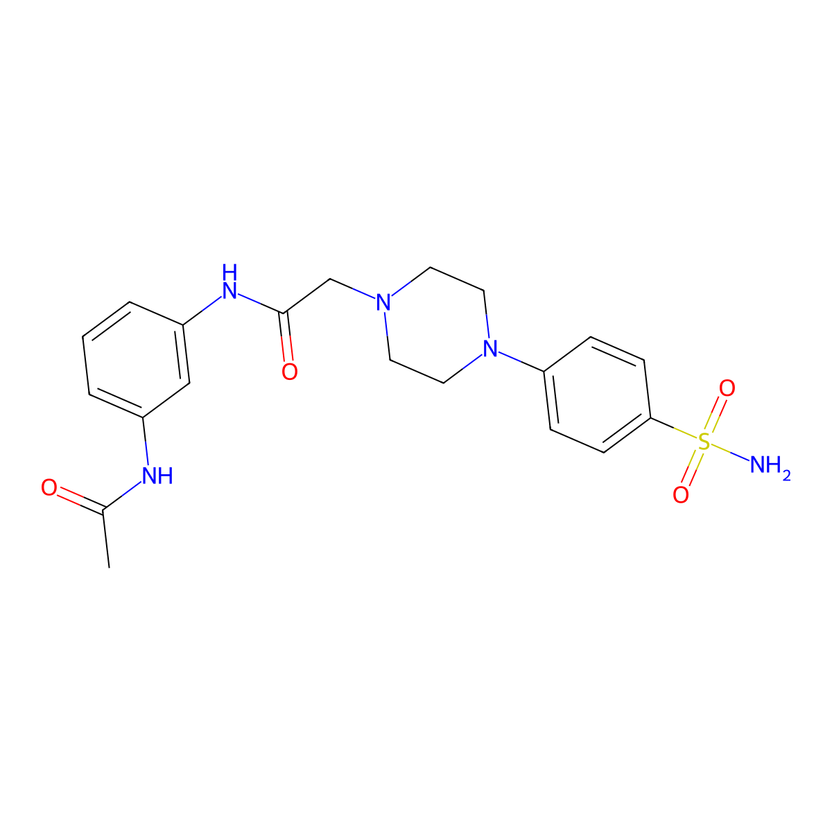 N-(3-acetamidophenyl)-2-[4-(4-sulfamoylphenyl)piperazin-1-yl]acetamide molecular structure, CAS 3054571-12-6