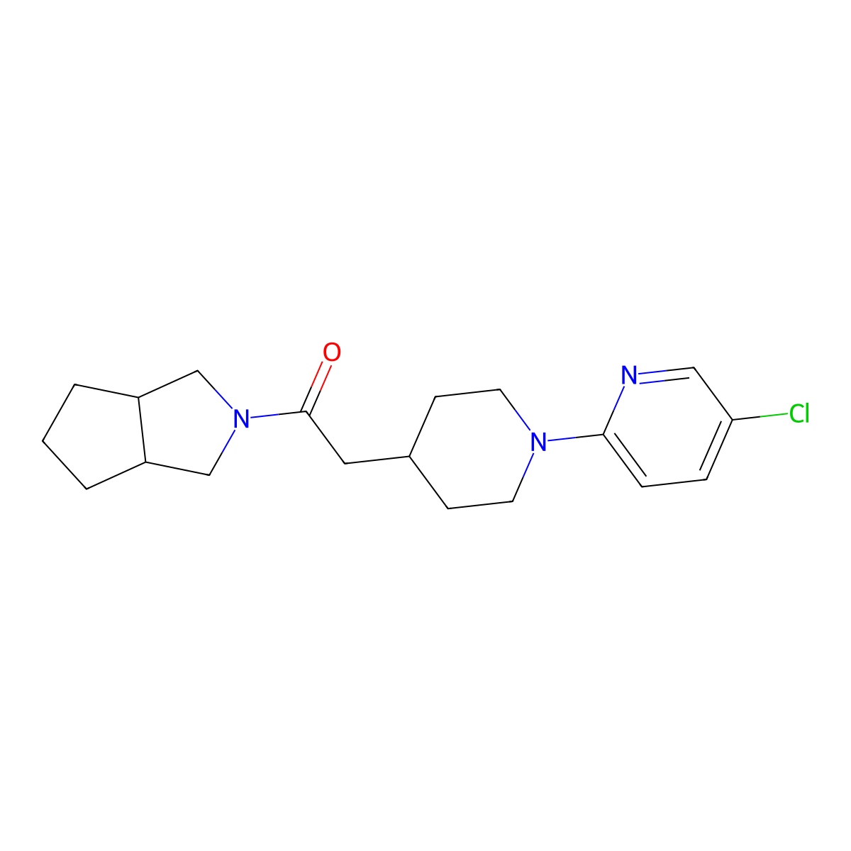 2-[1-(5-Chloropyridin-2-yl)piperidin-4-yl]-1-{octahydrocyclopenta[c]pyrrol-2-yl}ethan-1-one molecular structure, CAS 3054571-13-7