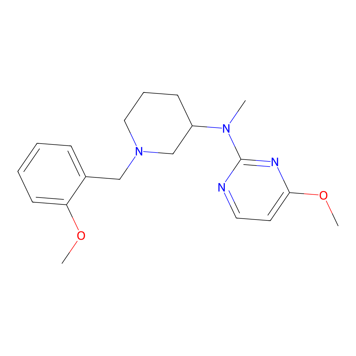 4-methoxy-N-{1-[(2-methoxyphenyl)methyl]piperidin-3-yl}-N-methylpyrimidin-2-amine molecular structure, CAS 3054571-25-1