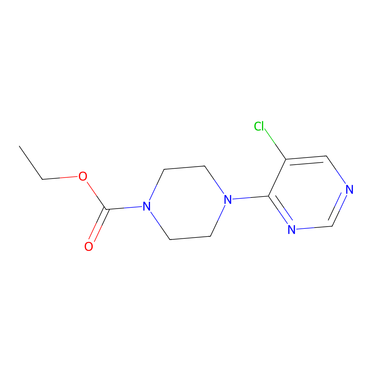 Ethyl 4-(5-chloropyrimidin-4-yl)piperazine-1-carboxylate molecular structure, CAS 3054571-27-3