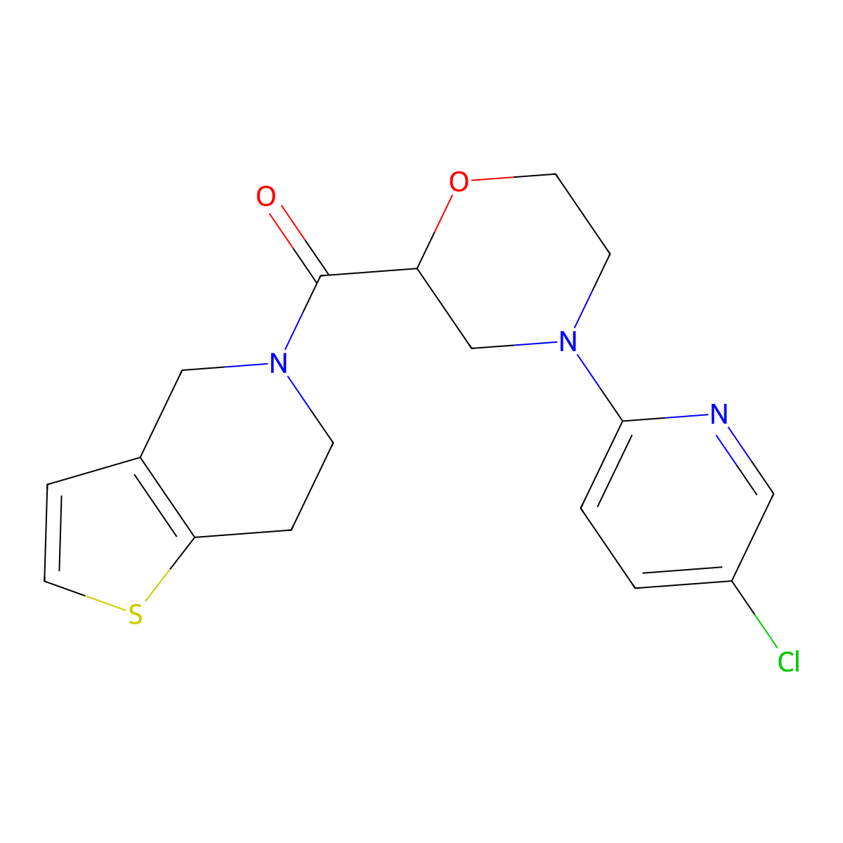4-(5-chloropyridin-2-yl)-2-{4H,5H,6H,7H-thieno[3,2-c]pyridine-5-carbonyl}morpholine molecular structure, CAS 3054571-28-4