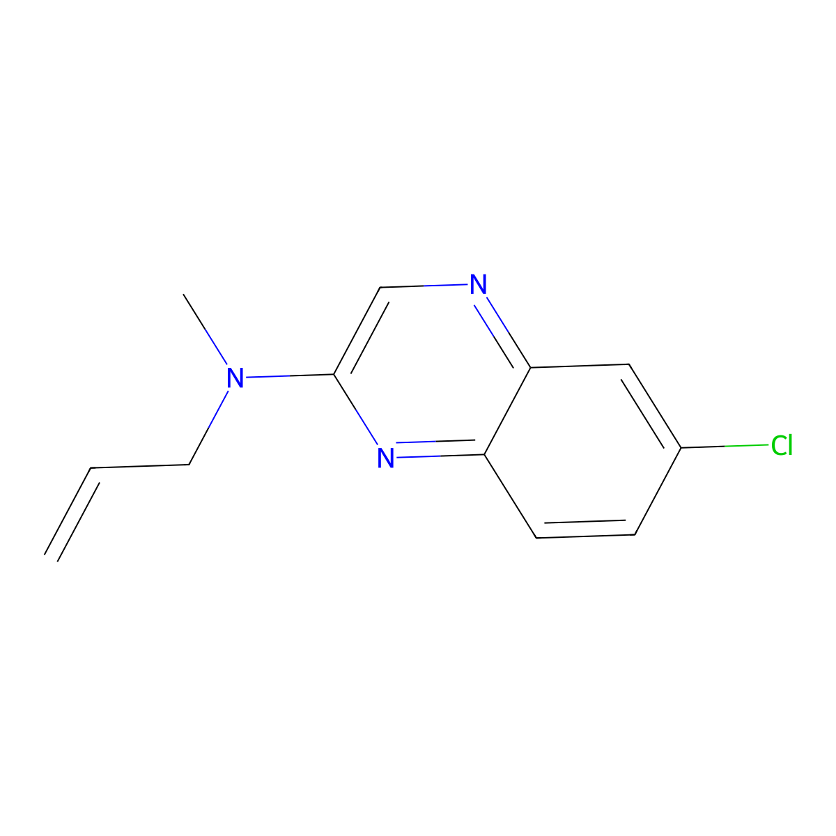 6-chloro-N-methyl-N-(prop-2-en-1-yl)quinoxalin-2-amine molecular structure, CAS 3054571-37-5