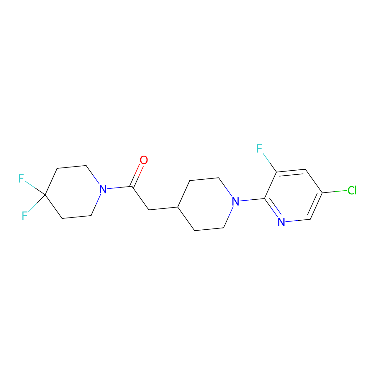 2-[1-(5-Chloro-3-fluoropyridin-2-yl)piperidin-4-yl]-1-(4,4-difluoropiperidin-1-yl)ethan-1-one molecular structure, CAS 3054571-39-7