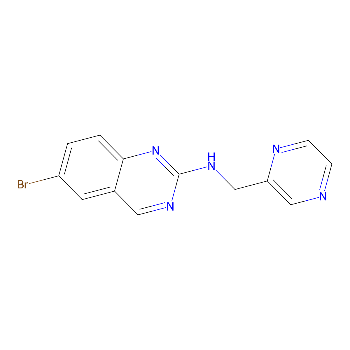 6-bromo-N-[(pyrazin-2-yl)methyl]quinazolin-2-amine molecular structure, CAS 3054571-48-8
