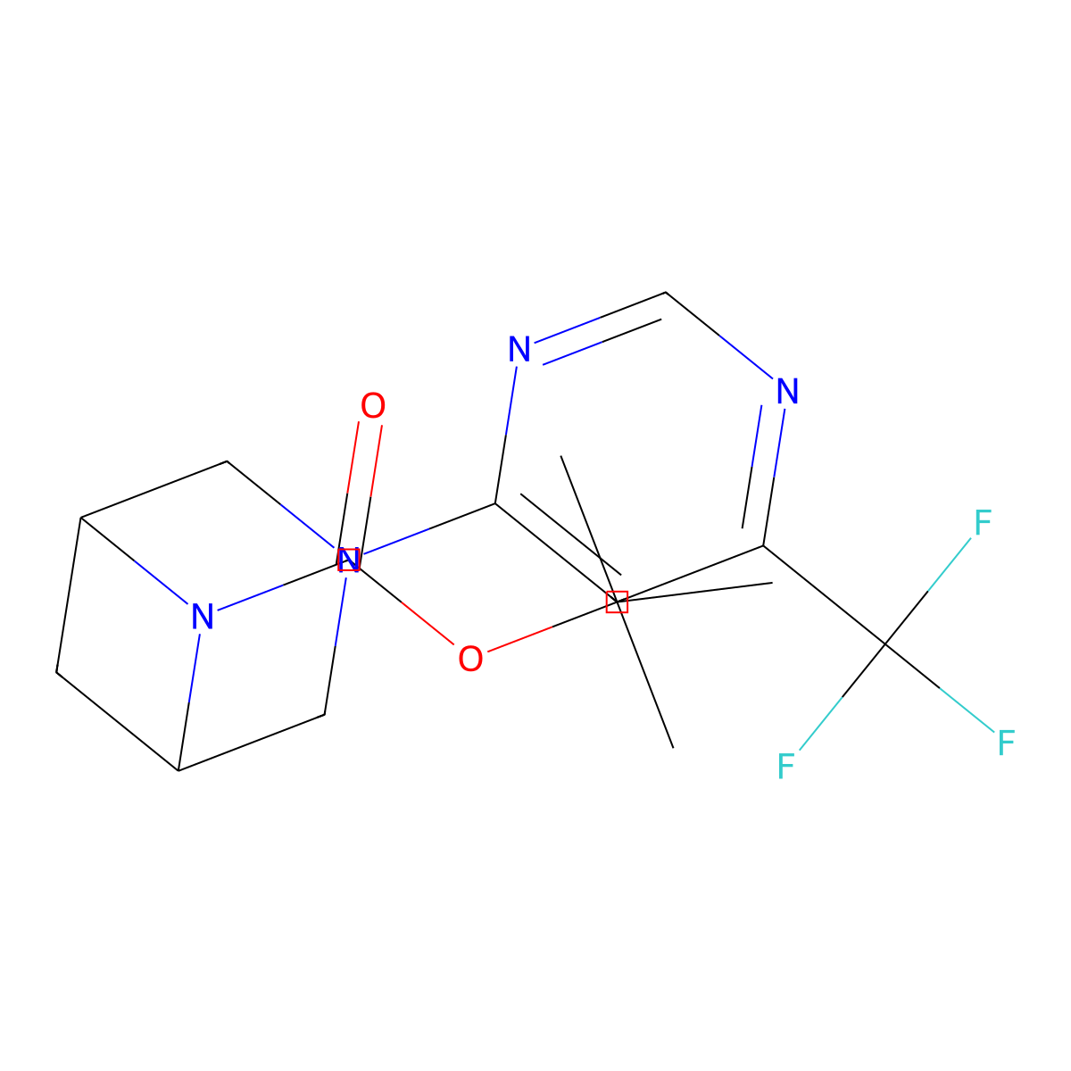 Tert-butyl 3-[6-(trifluoromethyl)pyrimidin-4-yl]-3,6-diazabicyclo[3.1.1]heptane-6-carboxylate molecular structure, CAS 3054571-62-6