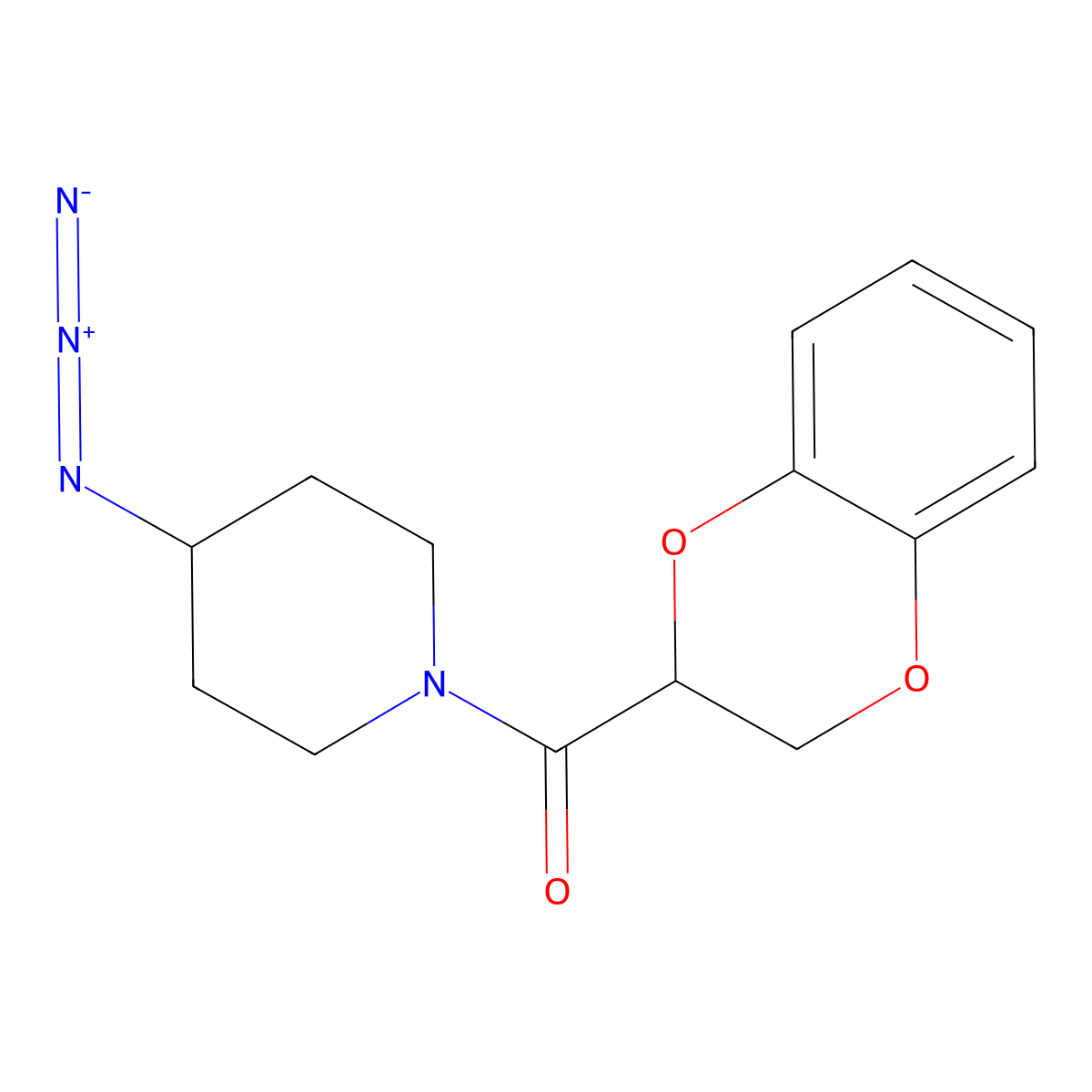 (4-Azidopiperidin-1-yl)-(2,3-dihydro-1,4-benzodioxin-3-yl)methanone molecular structure, CAS 3054571-63-7