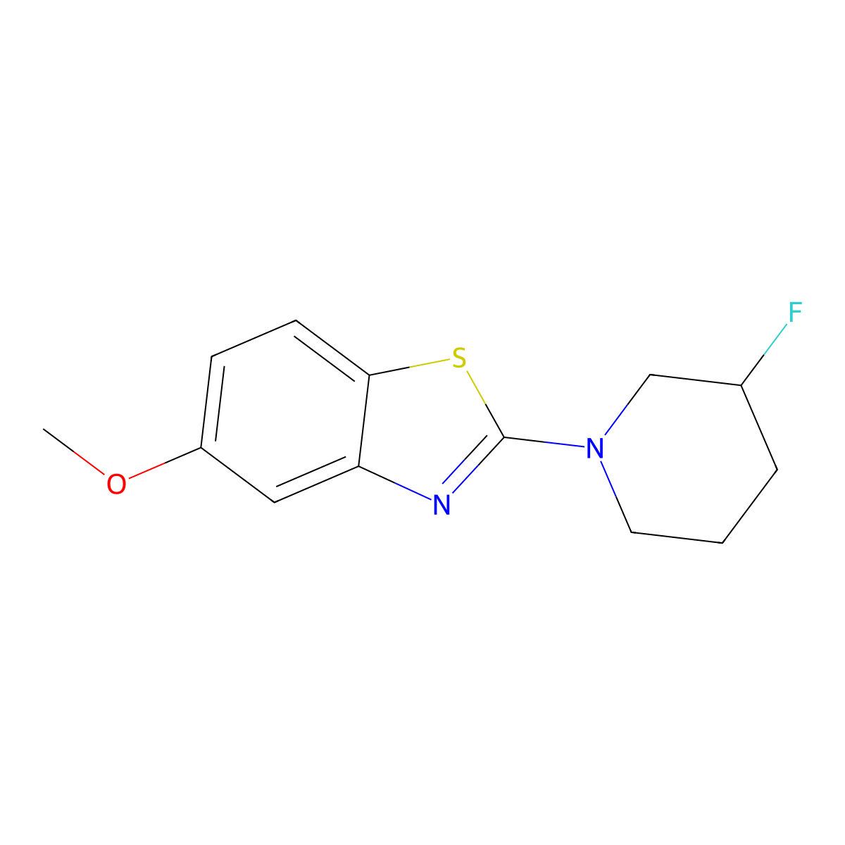 2-(3-Fluoropiperidin-1-yl)-5-methoxy-1,3-benzothiazole molecular structure, CAS 3054571-76-2