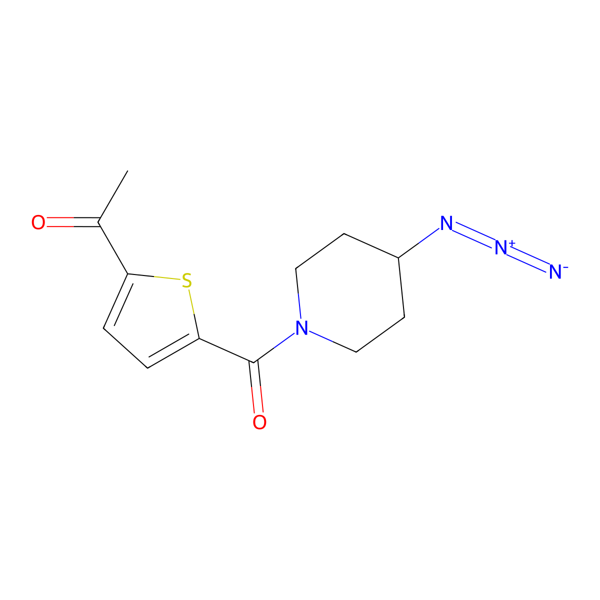 1-[5-(4-Azidopiperidine-1-carbonyl)thiophen-2-yl]ethan-1-one molecular structure, CAS 3054571-82-0