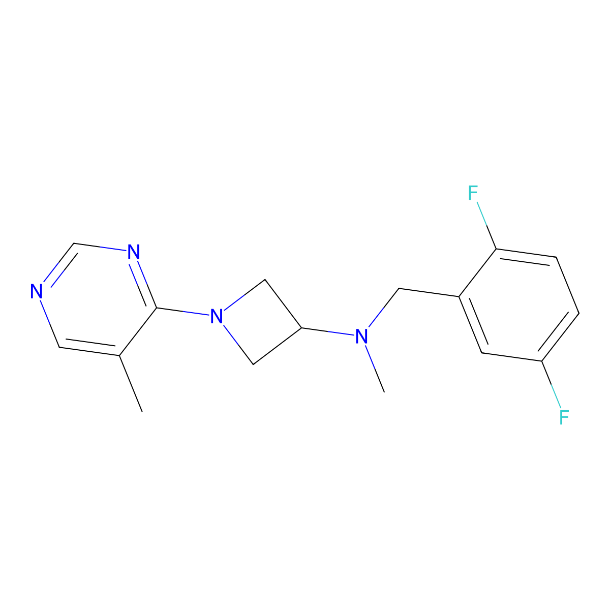 N-[(2,5-difluorophenyl)methyl]-N-methyl-1-(5-methylpyrimidin-4-yl)azetidin-3-amine molecular structure, CAS 3054571-84-2