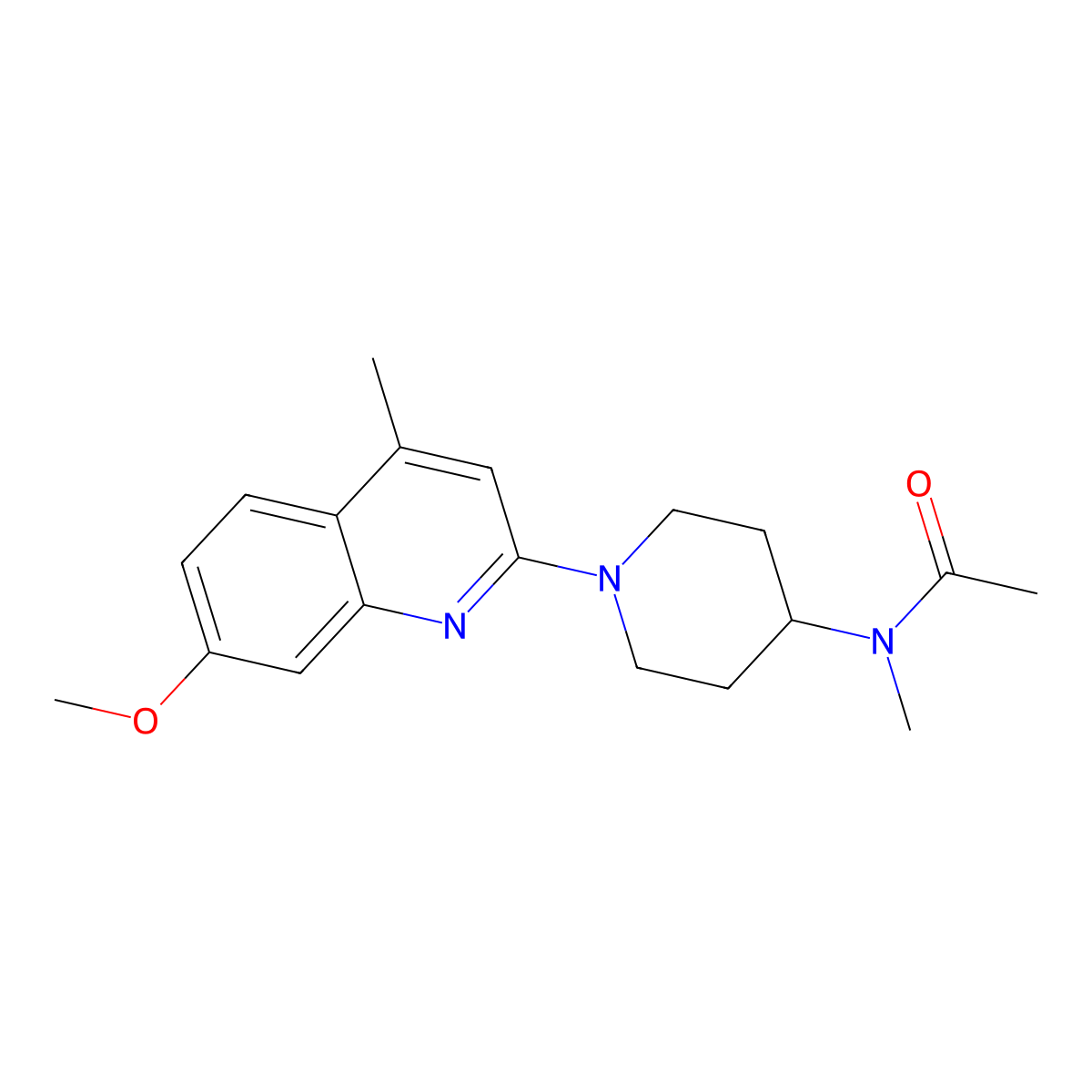 N-[1-(7-methoxy-4-methylquinolin-2-yl)piperidin-4-yl]-N-methylacetamide molecular structure, CAS 3054572-16-3