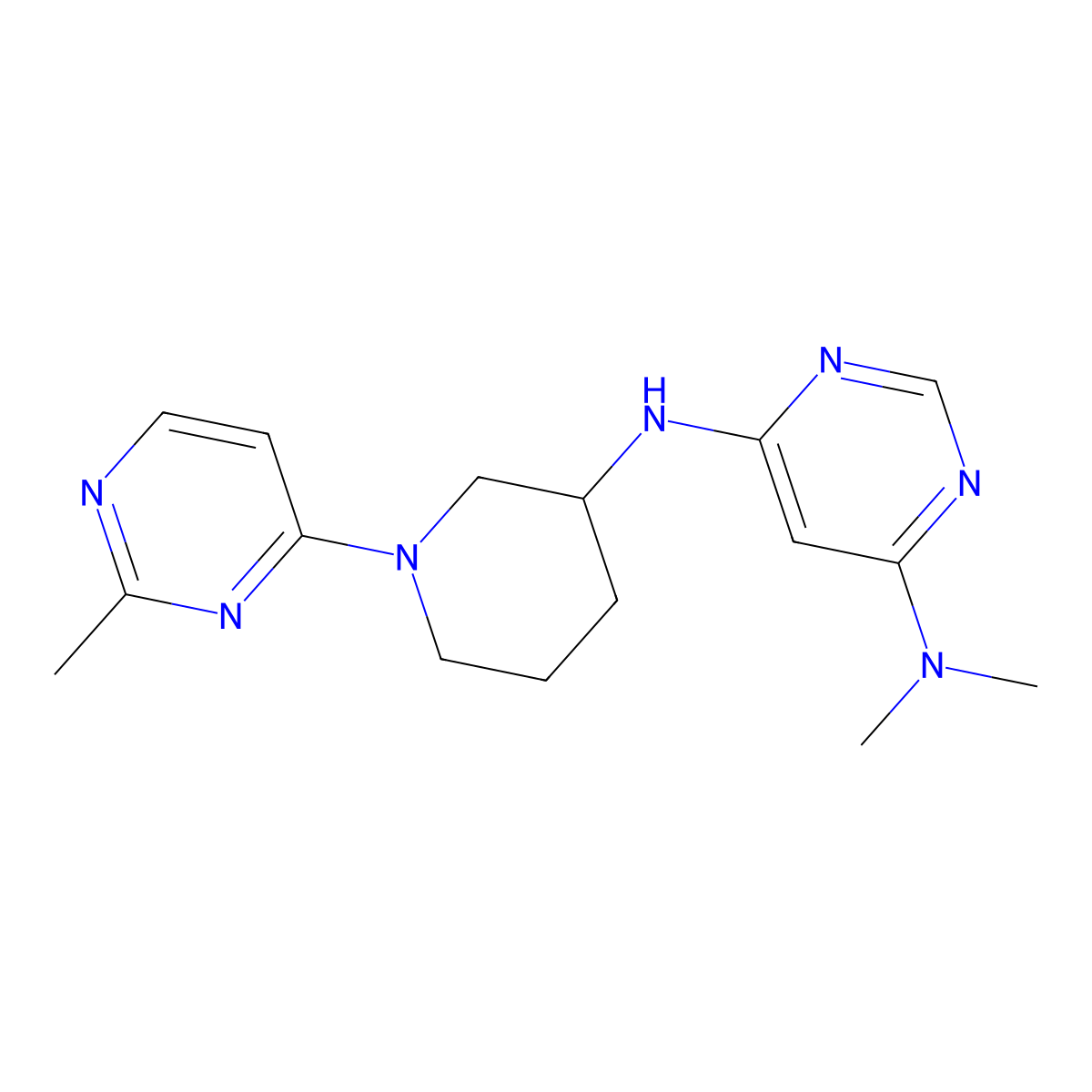 N4,N4-dimethyl-N6-[1-(2-methylpyrimidin-4-yl)piperidin-3-yl]pyrimidine-4,6-diamine molecular structure, CAS 3054572-20-9