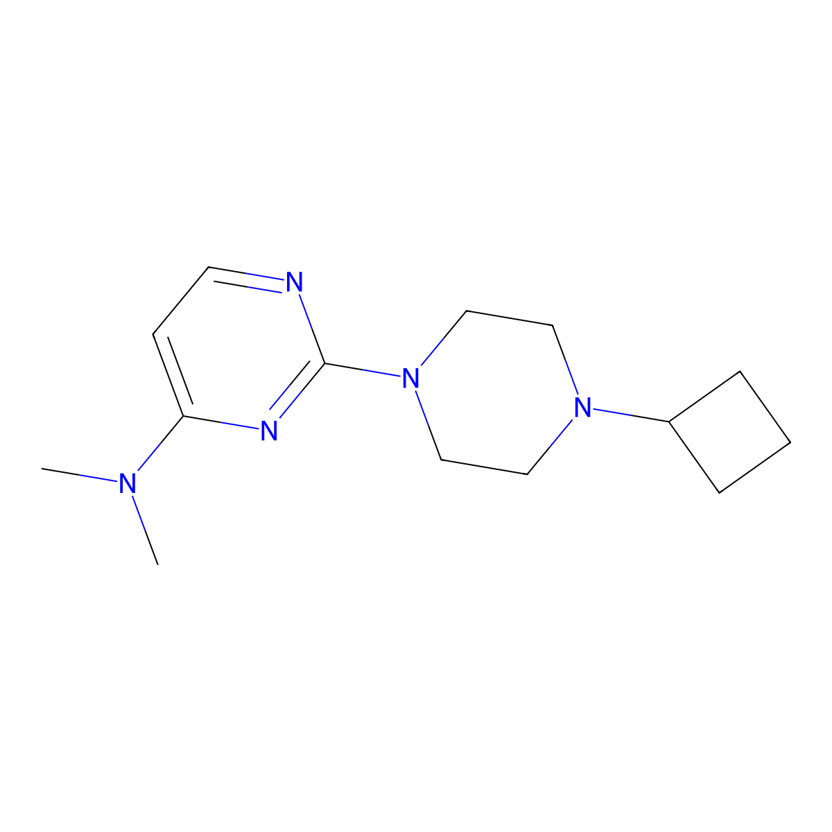 2-(4-cyclobutylpiperazin-1-yl)-N,N-dimethylpyrimidin-4-amine molecular structure, CAS 3054572-34-5