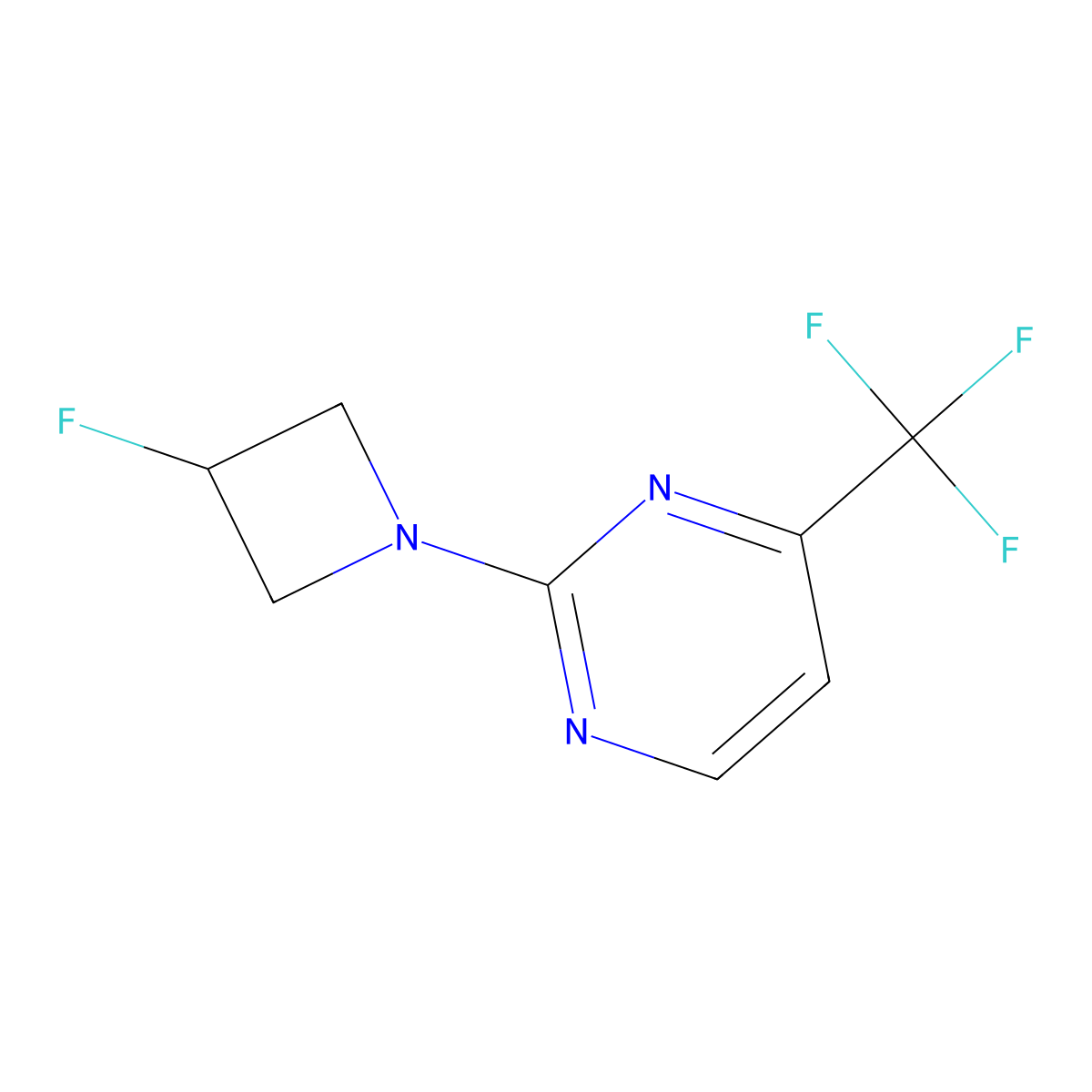 2-(3-Fluoroazetidin-1-yl)-4-(trifluoromethyl)pyrimidine molecular structure, CAS 3054572-36-7