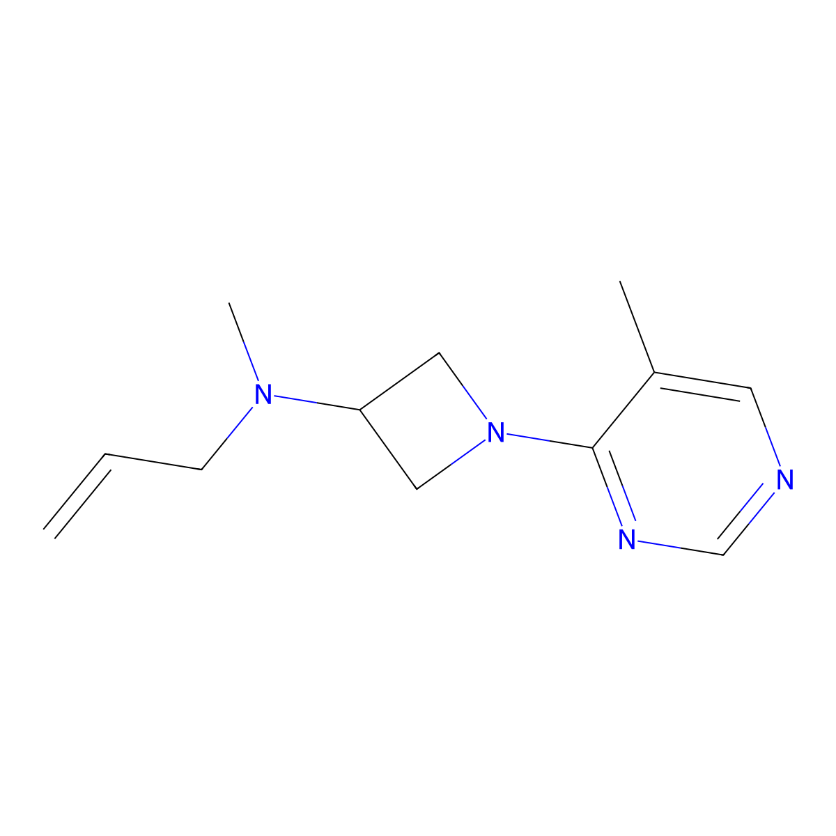 N-methyl-1-(5-methylpyrimidin-4-yl)-N-(prop-2-en-1-yl)azetidin-3-amine molecular structure, CAS 3054572-45-8