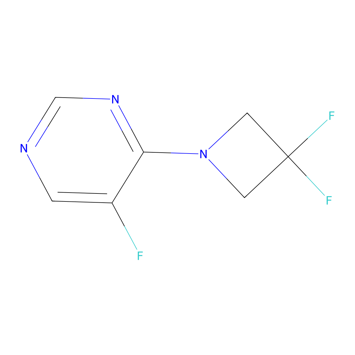 4-(3,3-Difluoroazetidin-1-yl)-5-fluoropyrimidine molecular structure, CAS 3054572-46-9