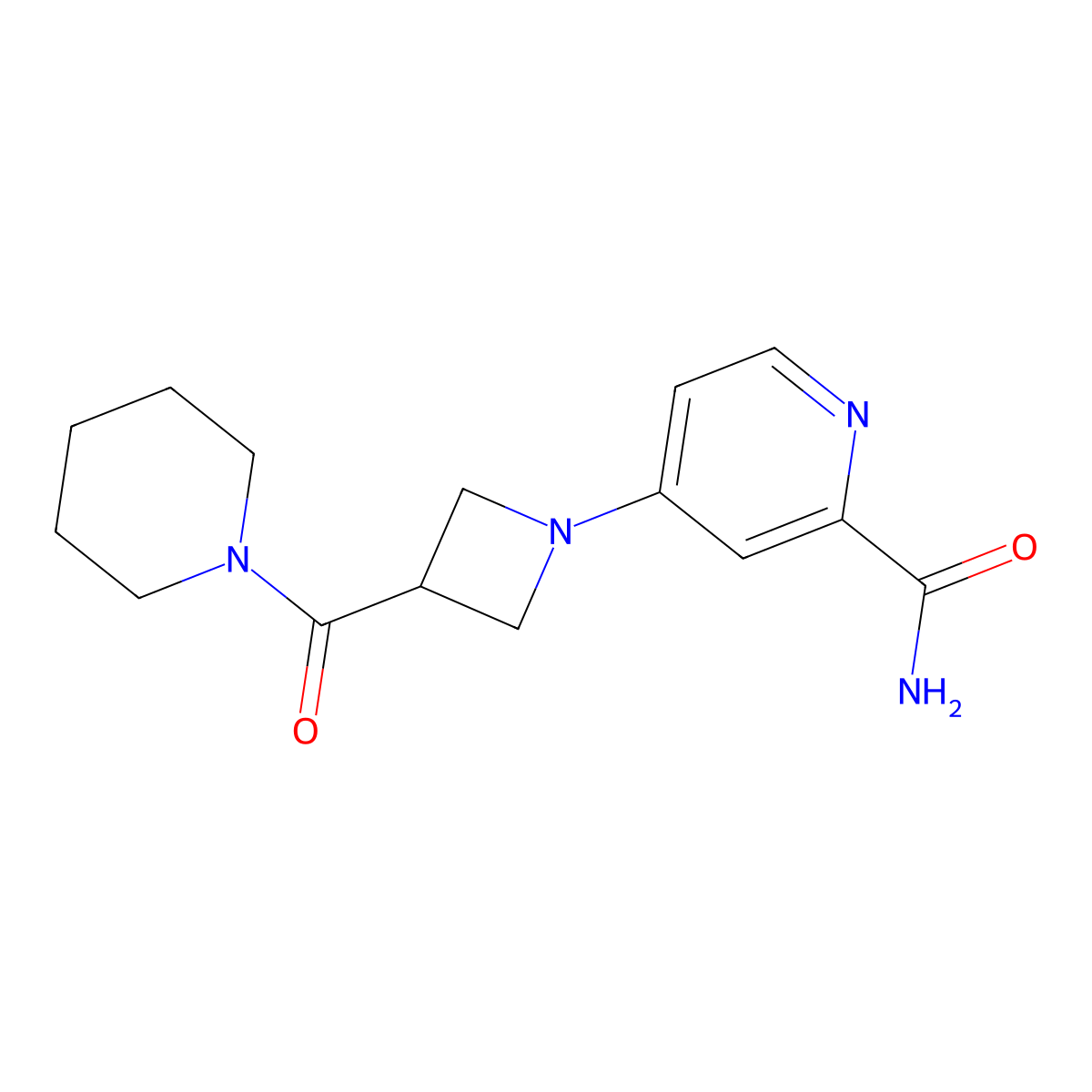 4-[3-(Piperidine-1-carbonyl)azetidin-1-yl]pyridine-2-carboxamide molecular structure, CAS 3054572-61-8