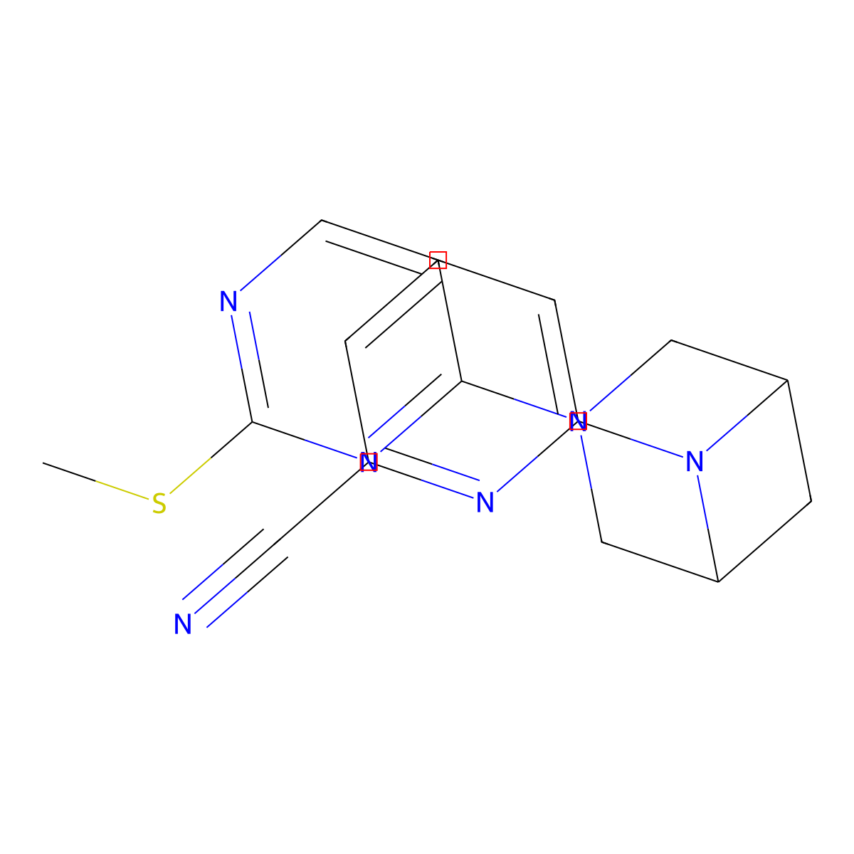 6-{3-[2-(Methylsulfanyl)pyrimidin-4-yl]-3,6-diazabicyclo[3.1.1]heptan-6-yl}pyridine-2-carbonitrile molecular structure, CAS 3054572-64-1