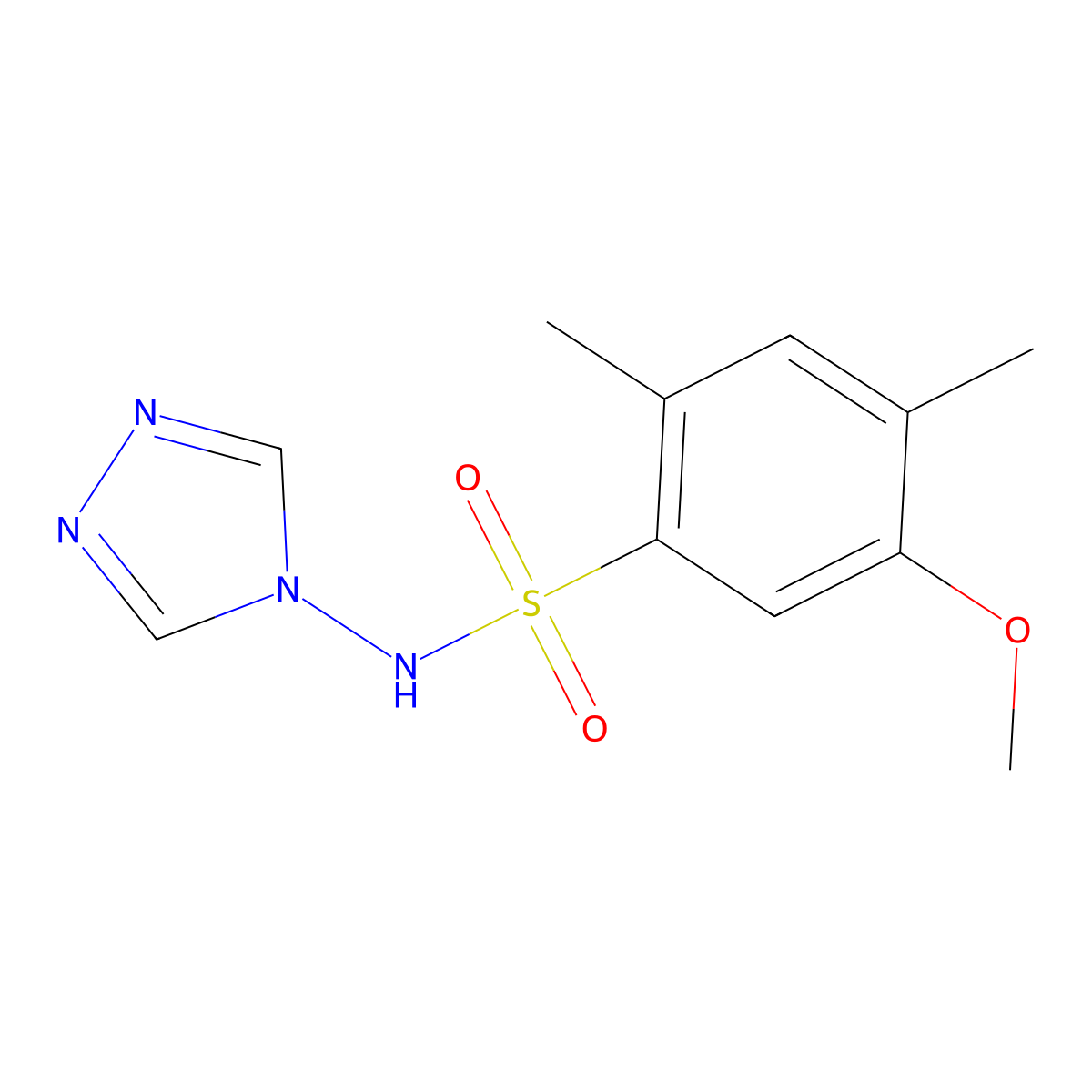 5-methoxy-2,4-dimethyl-N-(4H-1,2,4-triazol-4-yl)benzene-1-sulfonamide molecular structure, CAS 3054572-72-1