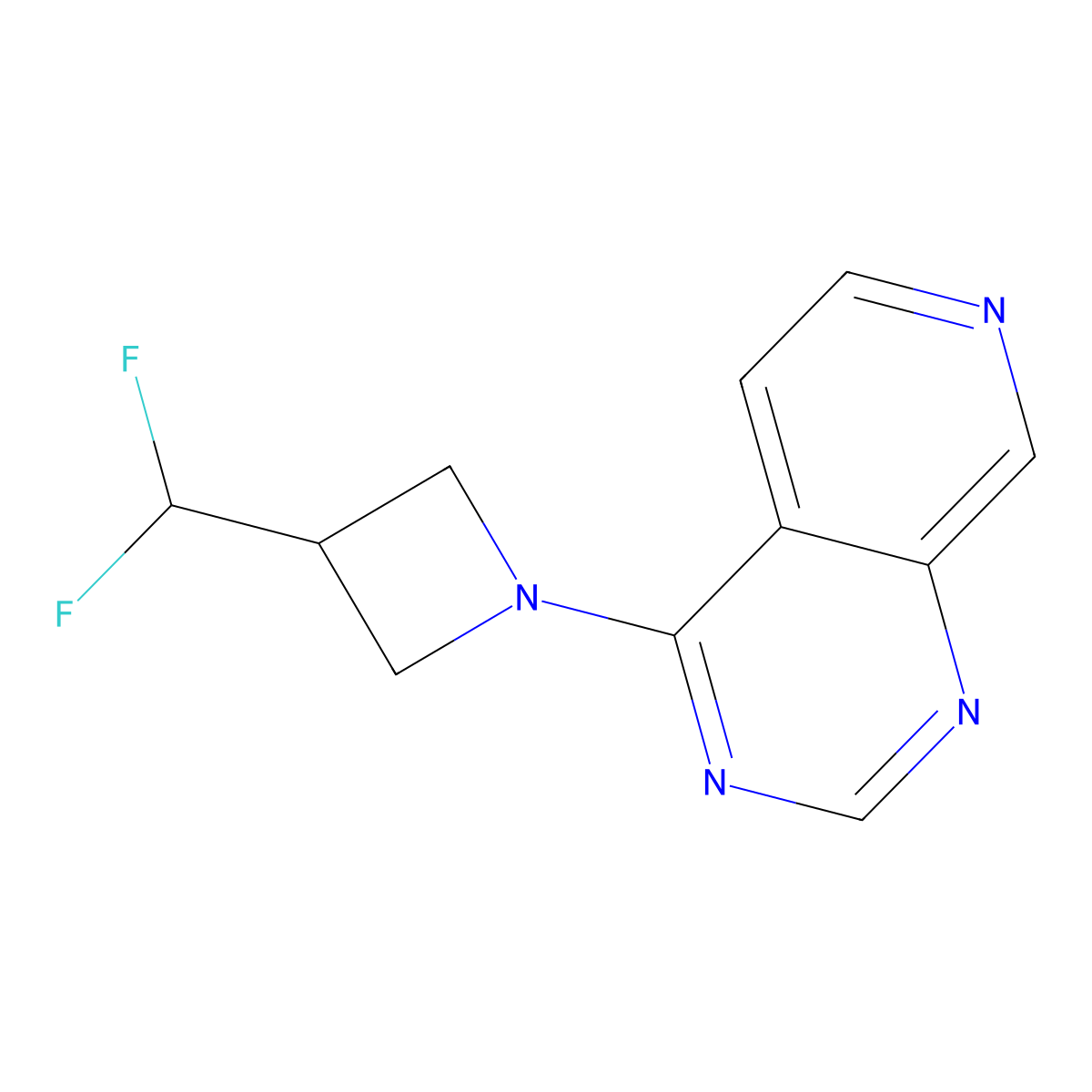 3-(Difluoromethyl)-1-{pyrido[3,4-d]pyrimidin-4-yl}azetidine molecular structure, CAS 3054572-74-3