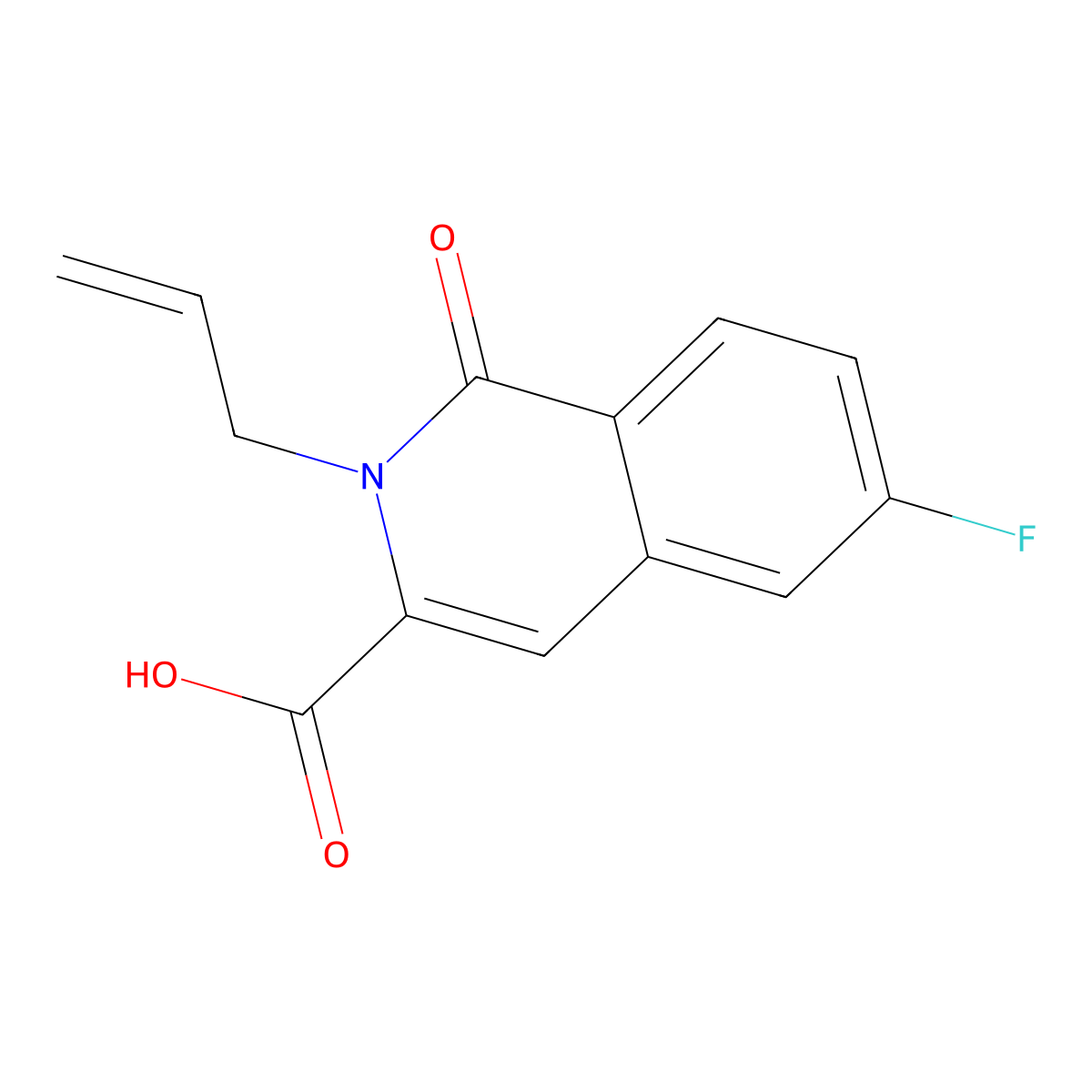6-Fluoro-1-oxo-2-(prop-2-en-1-yl)-1,2-dihydroisoquinoline-3-carboxylic acid molecular structure, CAS 3054572-81-2