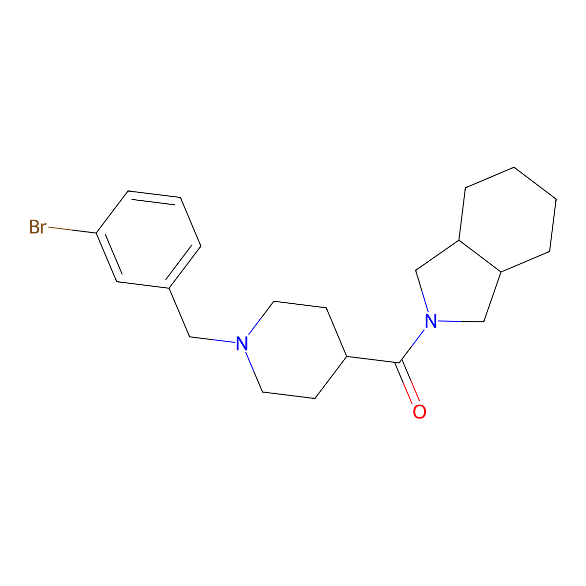2-{1-[(3-bromophenyl)methyl]piperidine-4-carbonyl}-octahydro-1H-isoindole molecular structure, CAS 3054572-98-1