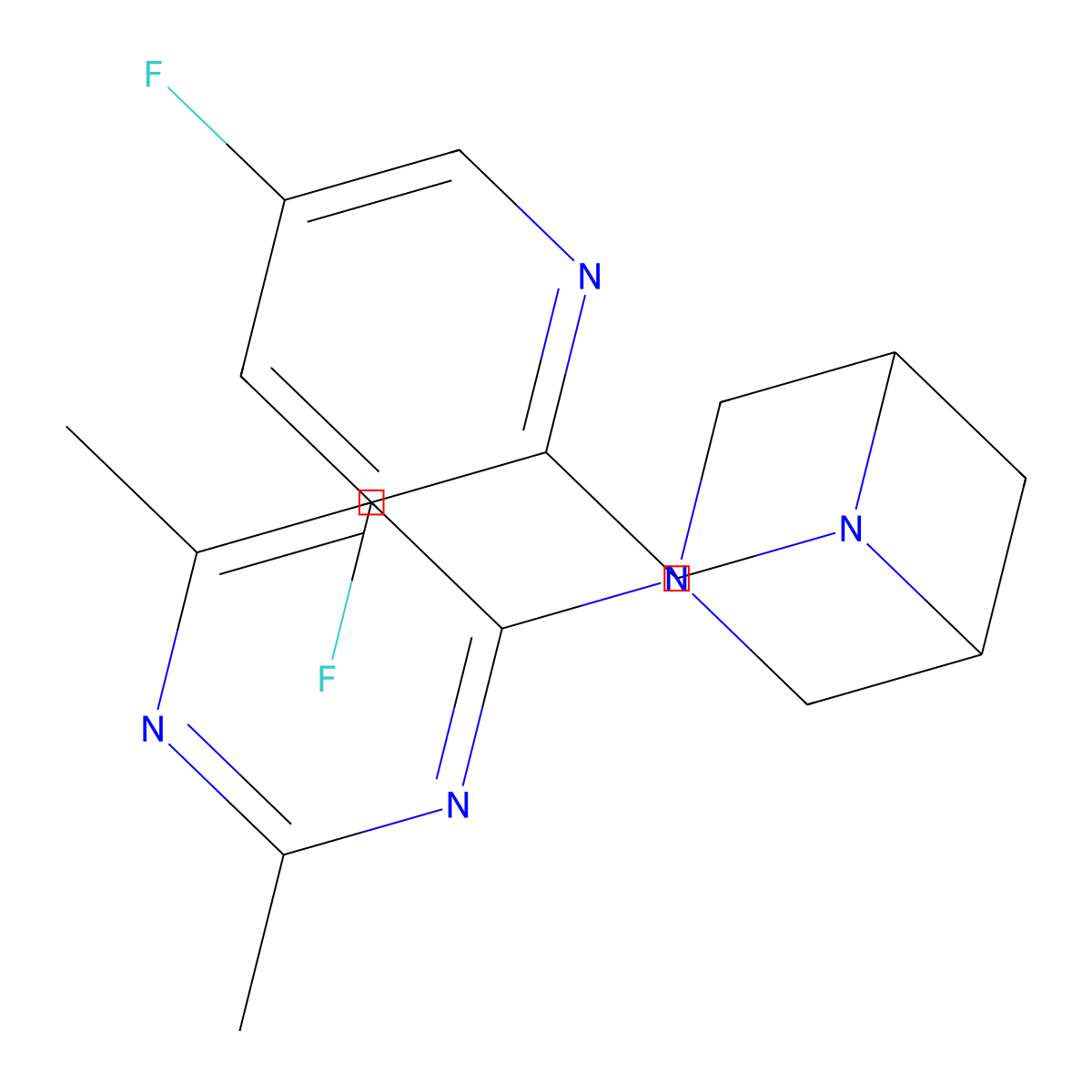 6-[(3,5-Difluoropyridin-2-yl)methyl]-3-(2,6-dimethylpyrimidin-4-yl)-3,6-diazabicyclo[3.1.1]heptane molecular structure, CAS 3054573-00-8