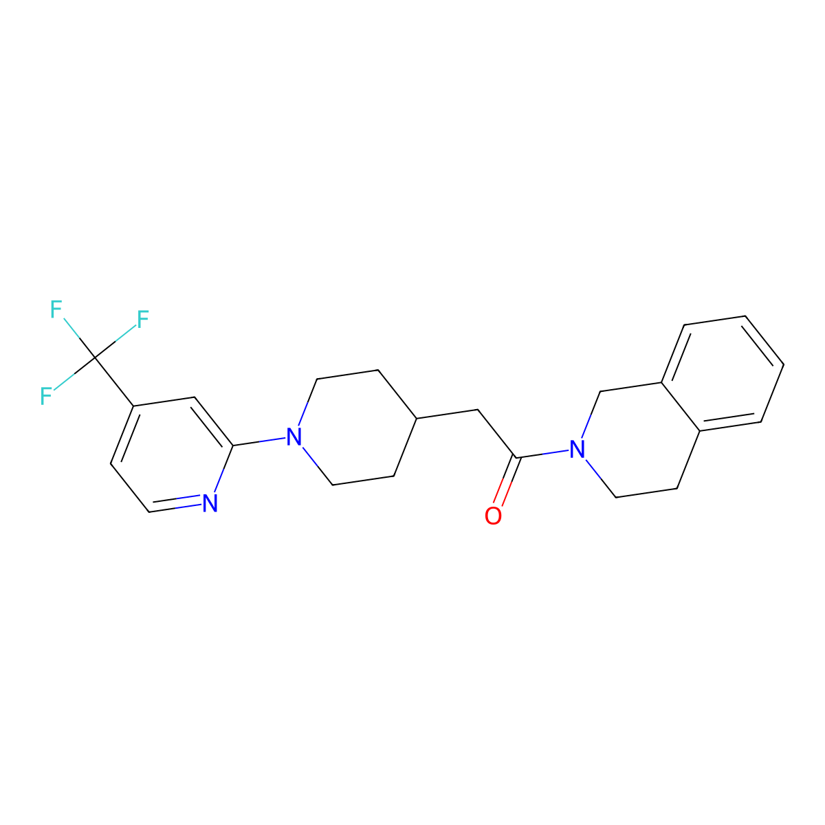 1-(1,2,3,4-Tetrahydroisoquinolin-2-yl)-2-{1-[4-(trifluoromethyl)pyridin-2-yl]piperidin-4-yl}ethan-1-one molecular structure, CAS 3054573-05-3