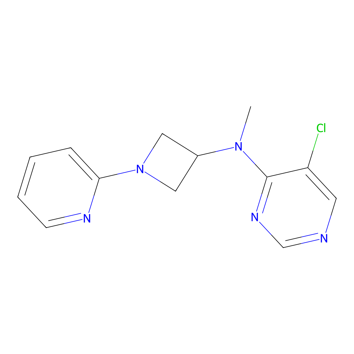 5-chloro-N-methyl-N-[1-(pyridin-2-yl)azetidin-3-yl]pyrimidin-4-amine molecular structure, CAS 3054573-34-8