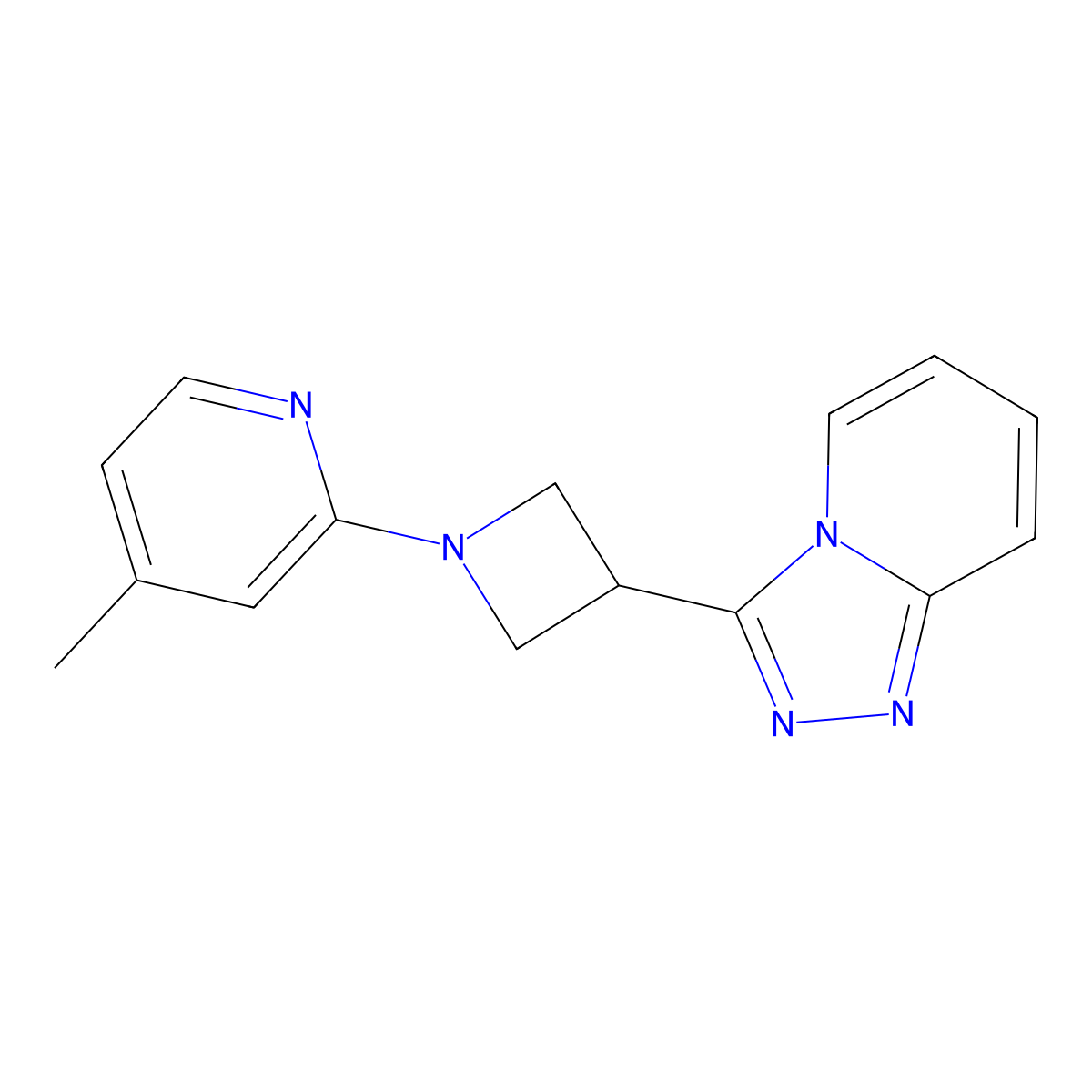 4-Methyl-2-(3-{[1,2,4]triazolo[4,3-a]pyridin-3-yl}azetidin-1-yl)pyridine molecular structure, CAS 3054573-48-4