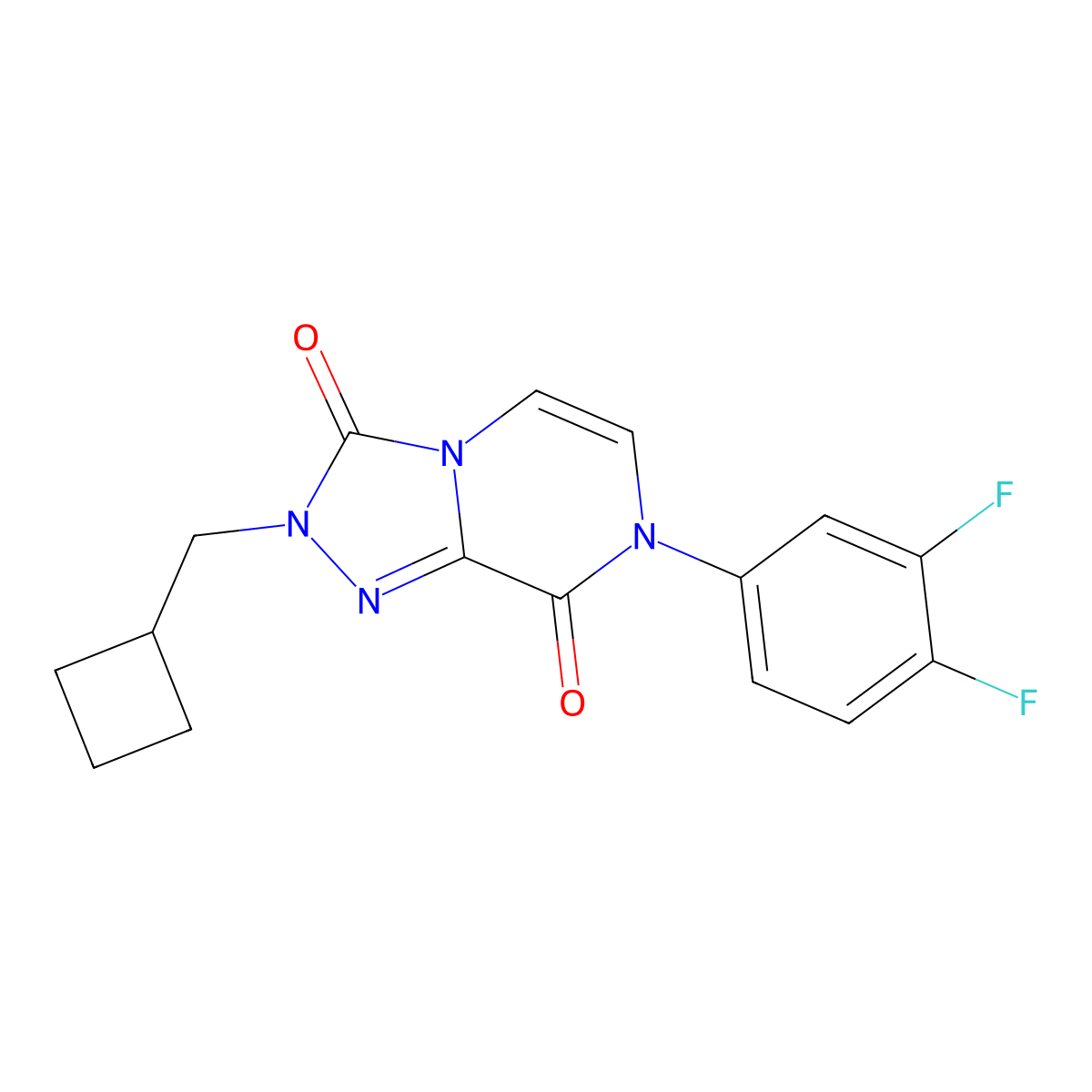 2-(cyclobutylmethyl)-7-(3,4-difluorophenyl)-2H,3H,7H,8H-[1,2,4]triazolo[4,3-a]pyrazine-3,8-dione molecular structure, CAS 3054573-50-8