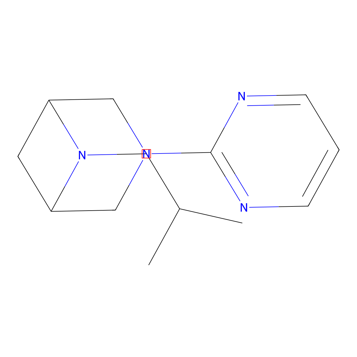 6-(2-Methylpropyl)-3-(pyrimidin-2-yl)-3,6-diazabicyclo[3.1.1]heptane molecular structure, CAS 3054573-61-1