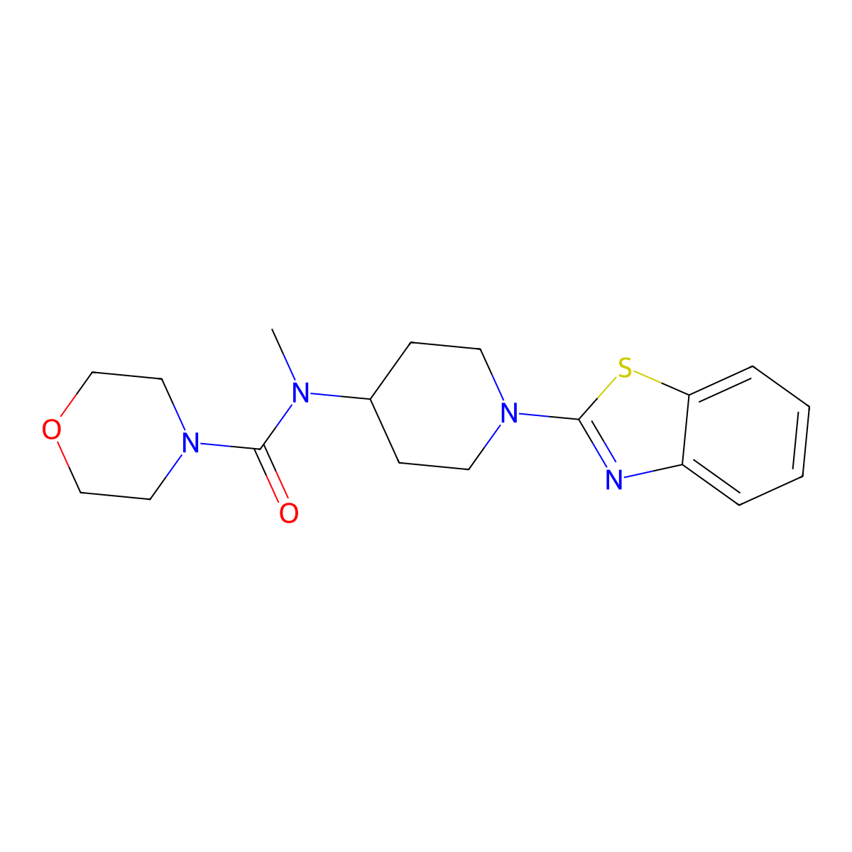 N-[1-(1,3-benzothiazol-2-yl)piperidin-4-yl]-N-methylmorpholine-4-carboxamide molecular structure, CAS 3054574-14-7