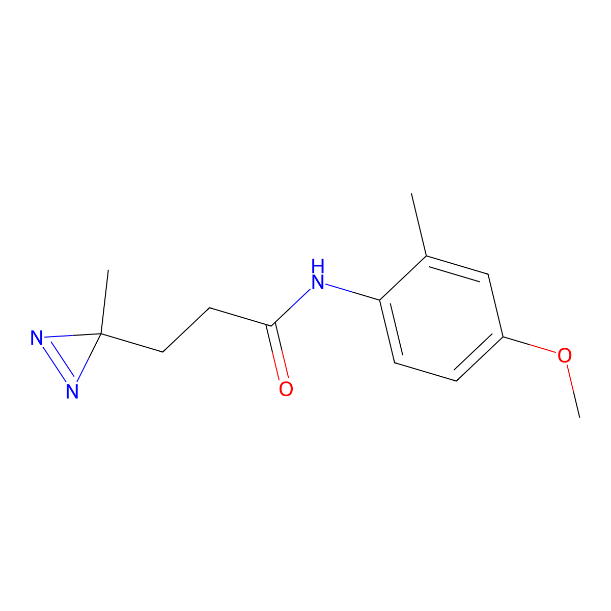 N-(4-methoxy-2-methylphenyl)-3-(3-methyl-3H-diazirin-3-yl)propanamide molecular structure, CAS 3054574-42-1