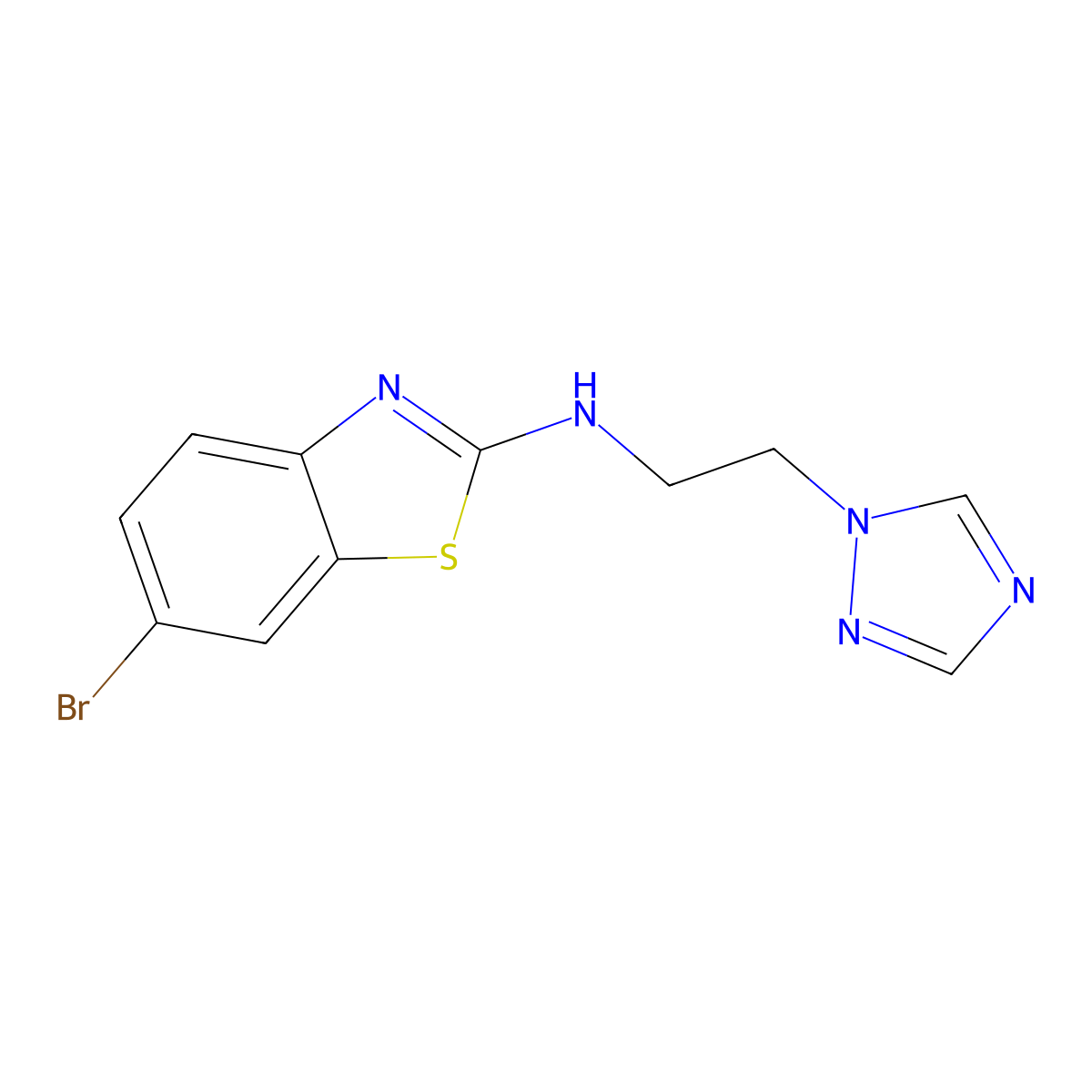 6-bromo-N-[2-(1H-1,2,4-triazol-1-yl)ethyl]-1,3-benzothiazol-2-amine molecular structure, CAS 3054574-50-1
