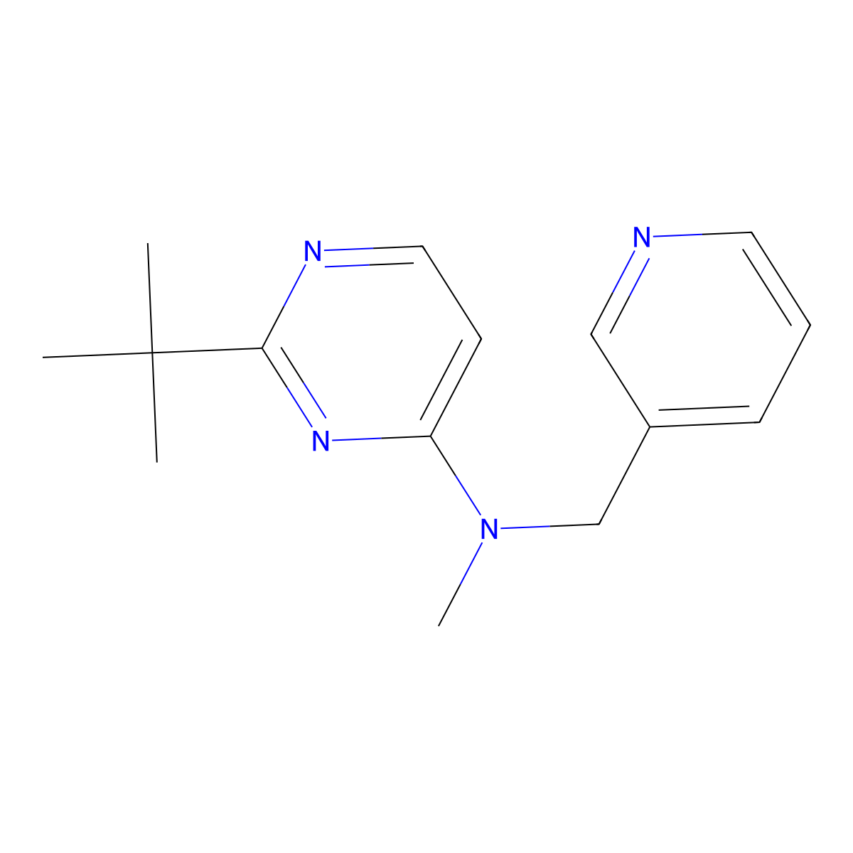 2-tert-butyl-N-methyl-N-[(pyridin-3-yl)methyl]pyrimidin-4-amine molecular structure, CAS 3054574-57-8