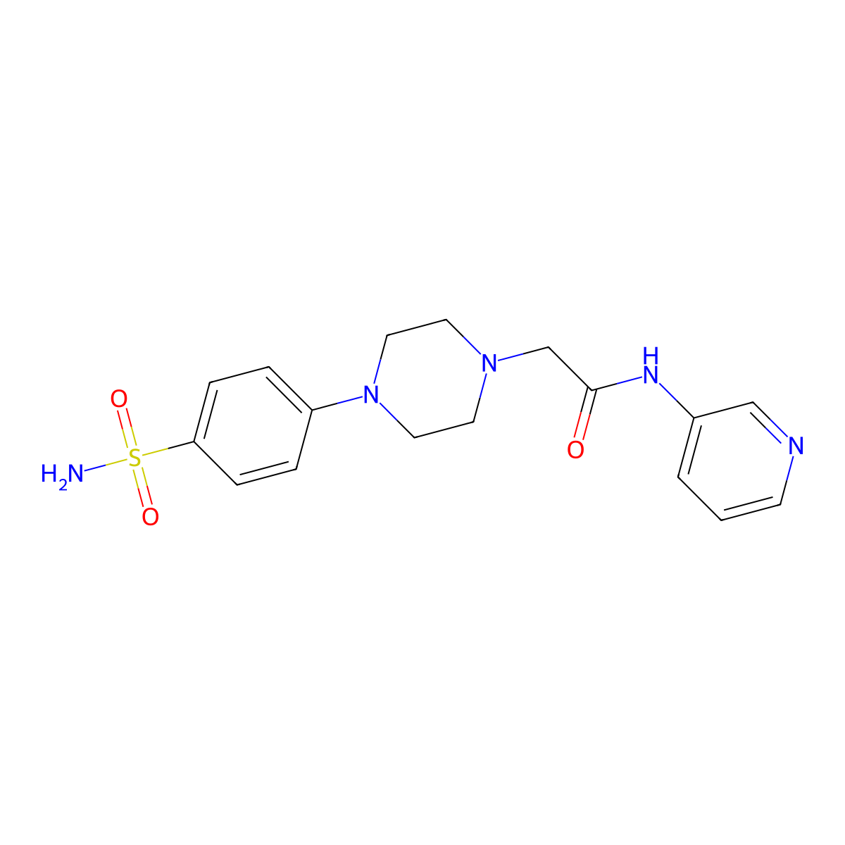 N-(pyridin-3-yl)-2-[4-(4-sulfamoylphenyl)piperazin-1-yl]acetamide molecular structure, CAS 3054574-61-4