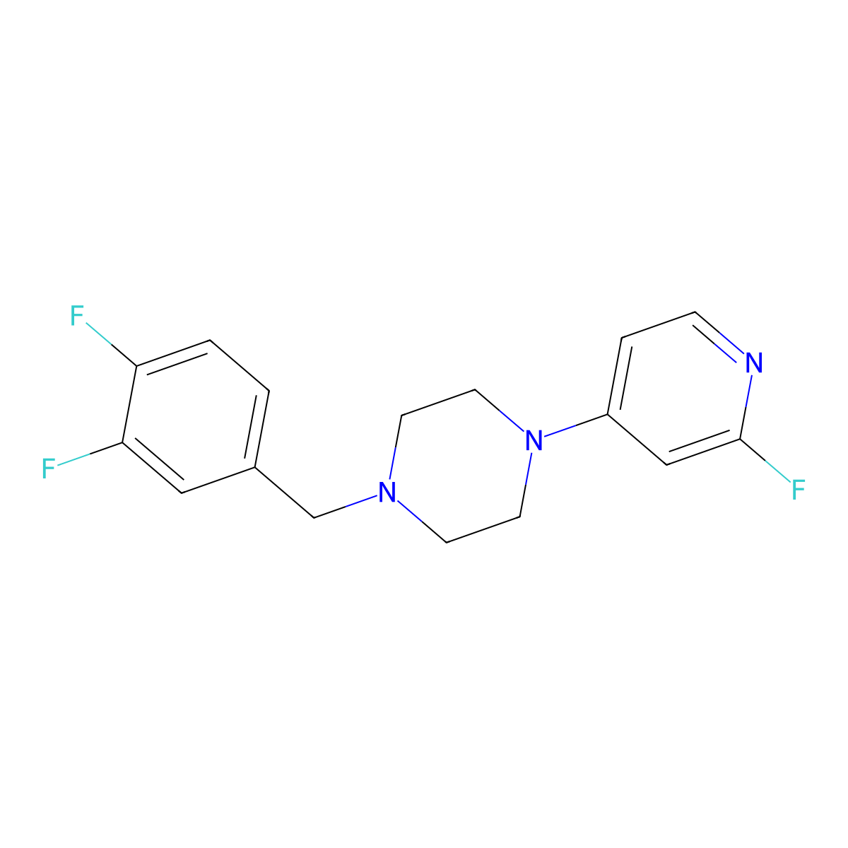 1-[(3,4-Difluorophenyl)methyl]-4-(2-fluoropyridin-4-yl)piperazine molecular structure, CAS 3054574-77-2
