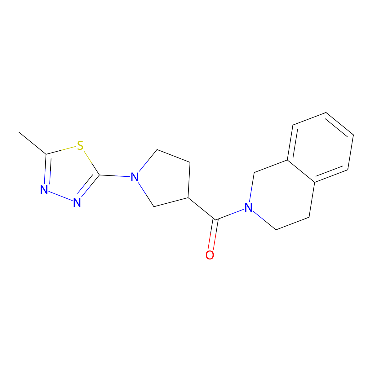 2-[1-(5-Methyl-1,3,4-thiadiazol-2-yl)pyrrolidine-3-carbonyl]-1,2,3,4-tetrahydroisoquinoline molecular structure, CAS 3054574-78-3