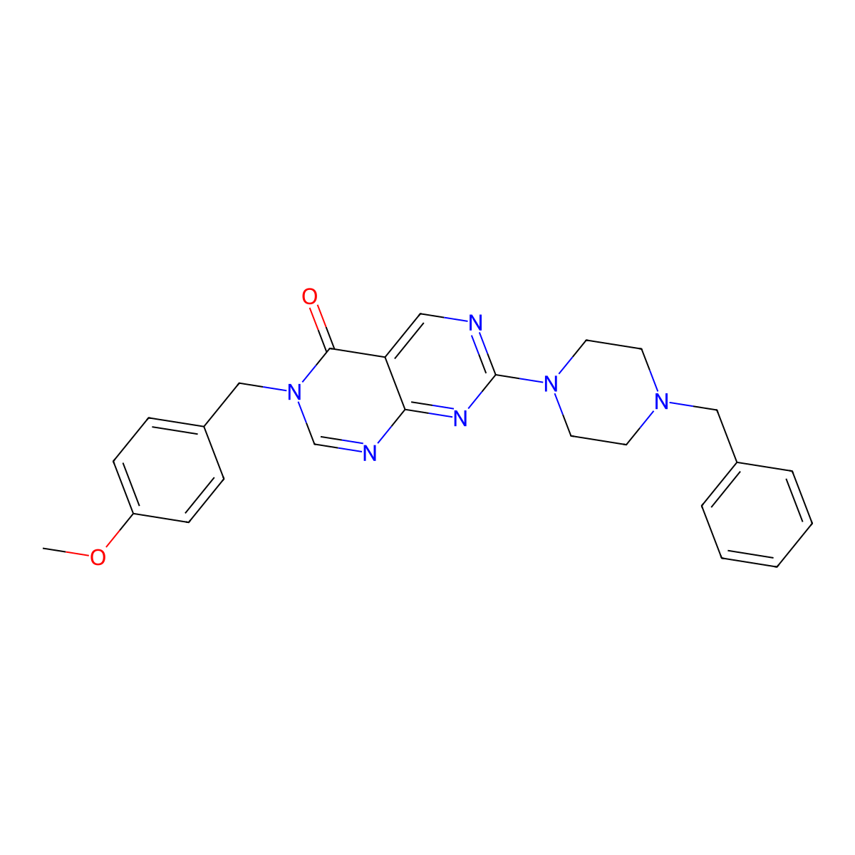 7-(4-benzylpiperazin-1-yl)-3-[(4-methoxyphenyl)methyl]-3H,4H-[1,3]diazino[4,5-d]pyrimidin-4-one molecular structure, CAS 3054574-85-2