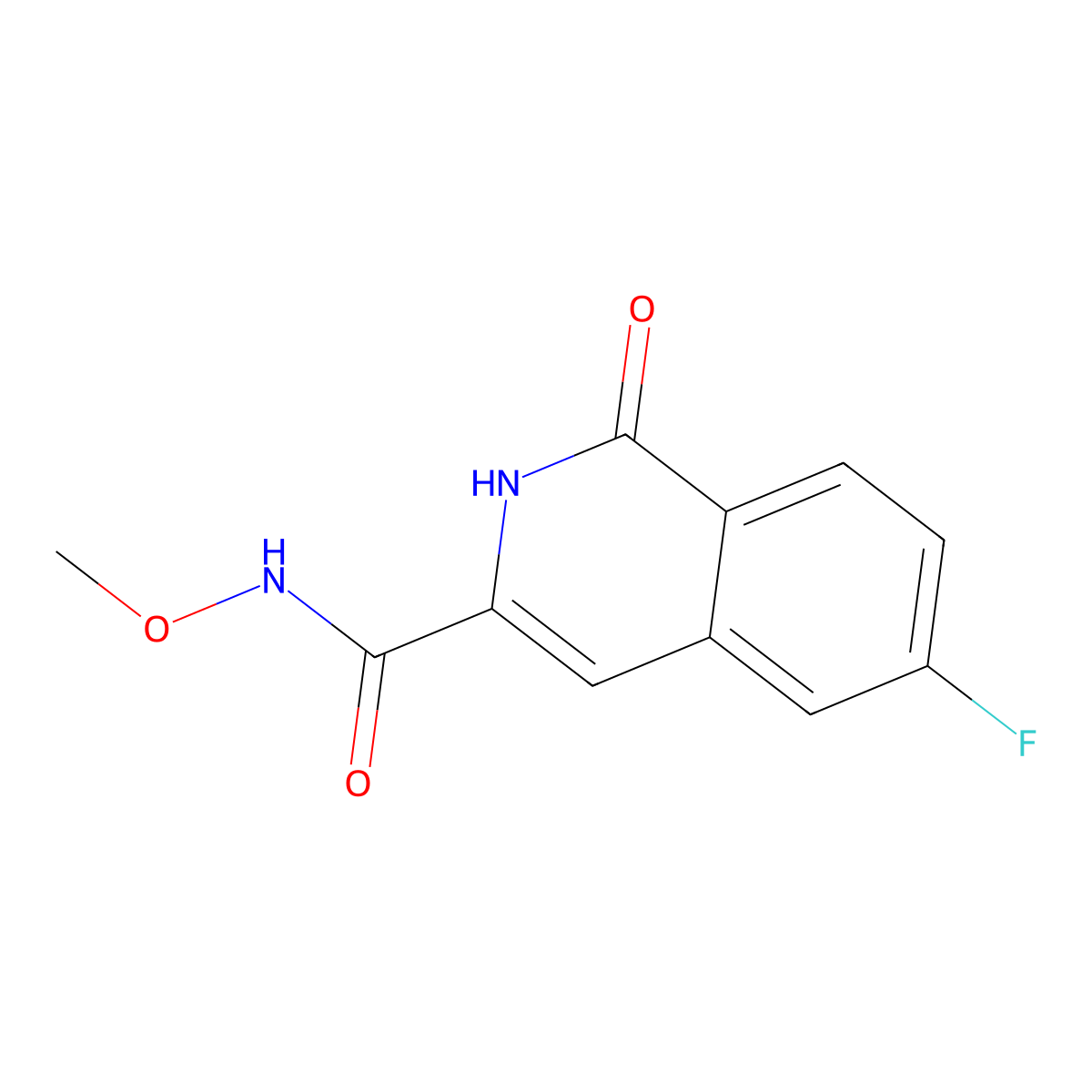 6-fluoro-N-methoxy-1-oxo-1,2-dihydroisoquinoline-3-carboxamide molecular structure, CAS 3054574-90-9