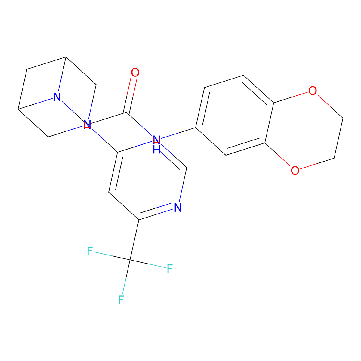 N-(2,3-dihydro-1,4-benzodioxin-6-yl)-2-{3-[6-(trifluoromethyl)pyrimidin-4-yl]-3,6-diazabicyclo[3.1.1]heptan-6-yl}acetamide molecular structure, CAS 3054575-09-3
