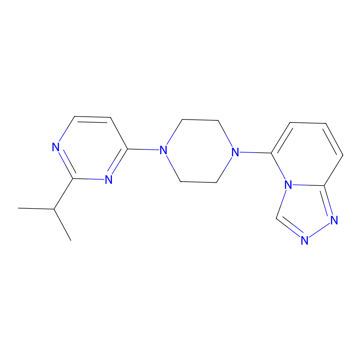 2-(Propan-2-yl)-4-(4-{[1,2,4]triazolo[4,3-a]pyridin-5-yl}piperazin-1-yl)pyrimidine molecular structure, CAS 3054575-11-7
