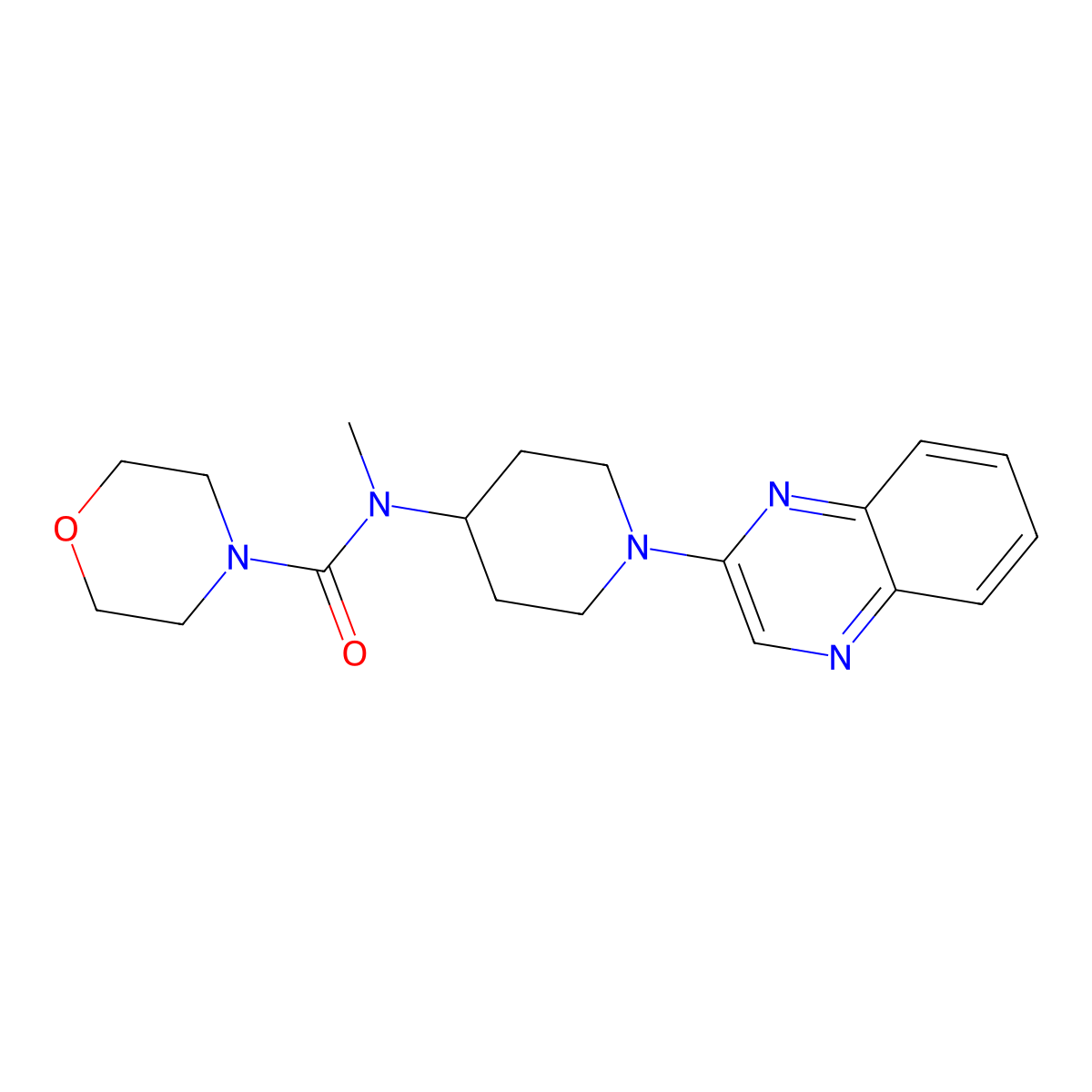 N-methyl-N-[1-(quinoxalin-2-yl)piperidin-4-yl]morpholine-4-carboxamide molecular structure, CAS 3054575-17-3