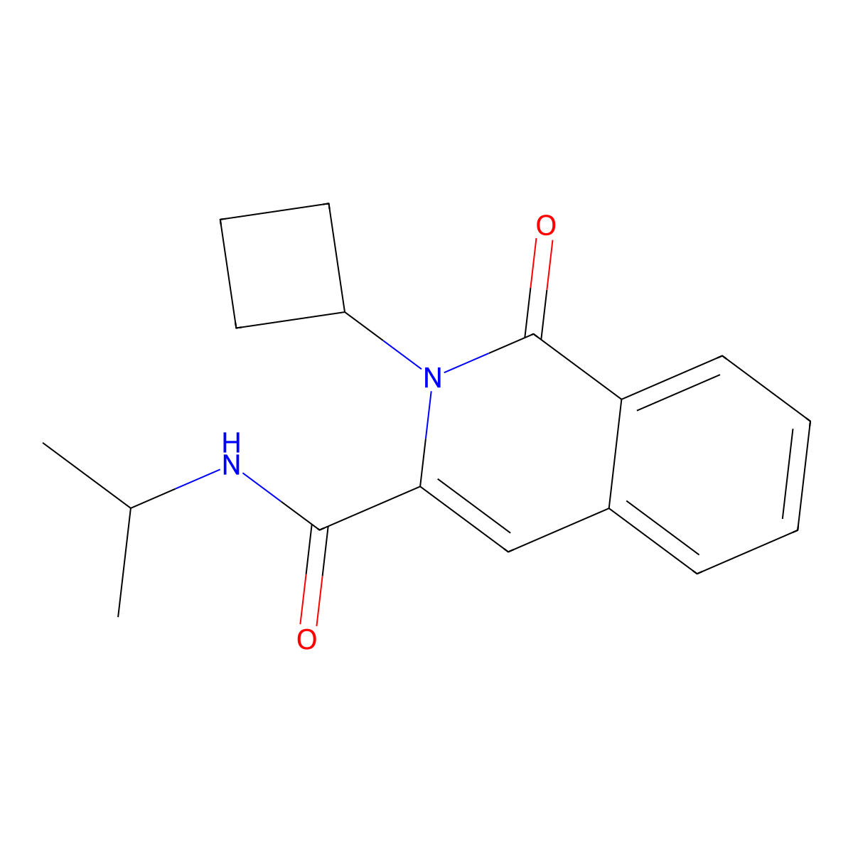 2-cyclobutyl-1-oxo-N-(propan-2-yl)-1,2-dihydroisoquinoline-3-carboxamide molecular structure, CAS 3054575-35-5