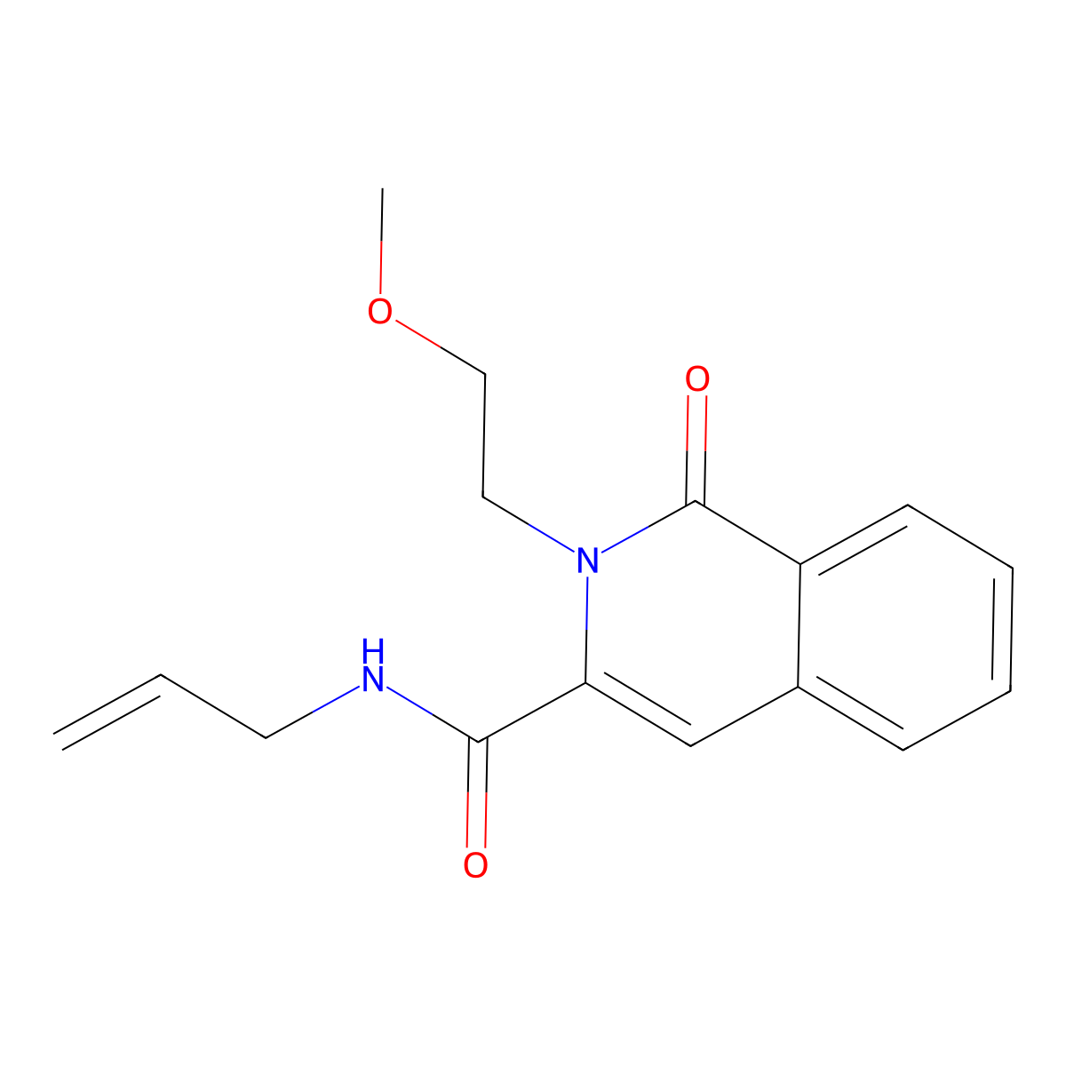 2-(2-methoxyethyl)-1-oxo-N-(prop-2-en-1-yl)-1,2-dihydroisoquinoline-3-carboxamide molecular structure, CAS 3054575-38-8