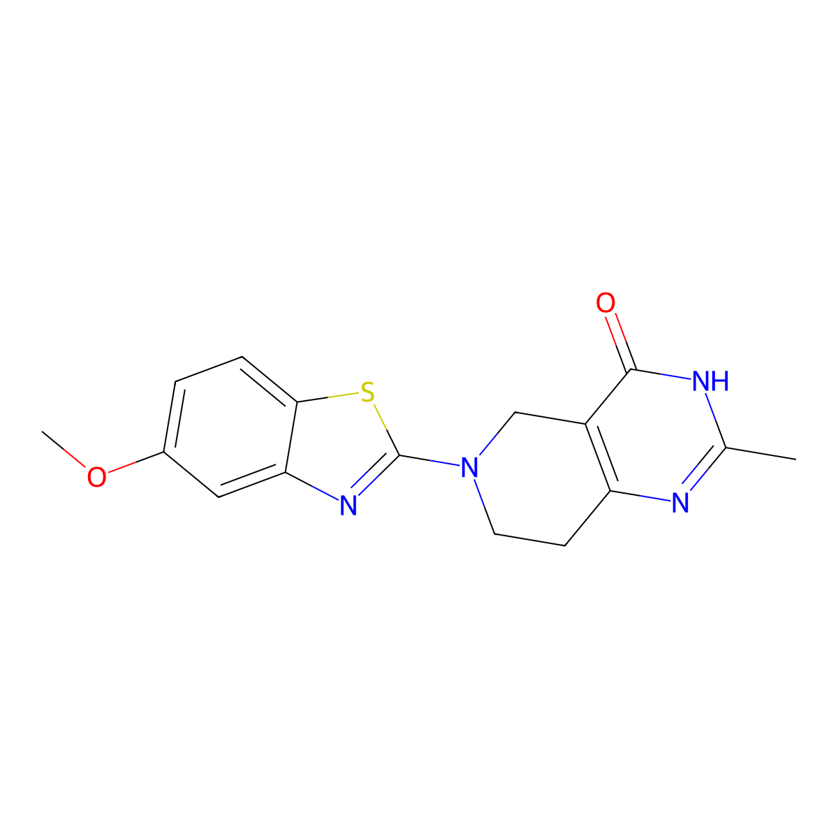 6-(5-methoxy-1,3-benzothiazol-2-yl)-2-methyl-3H,4H,5H,6H,7H,8H-pyrido[4,3-d]pyrimidin-4-one molecular structure, CAS 3054575-47-9
