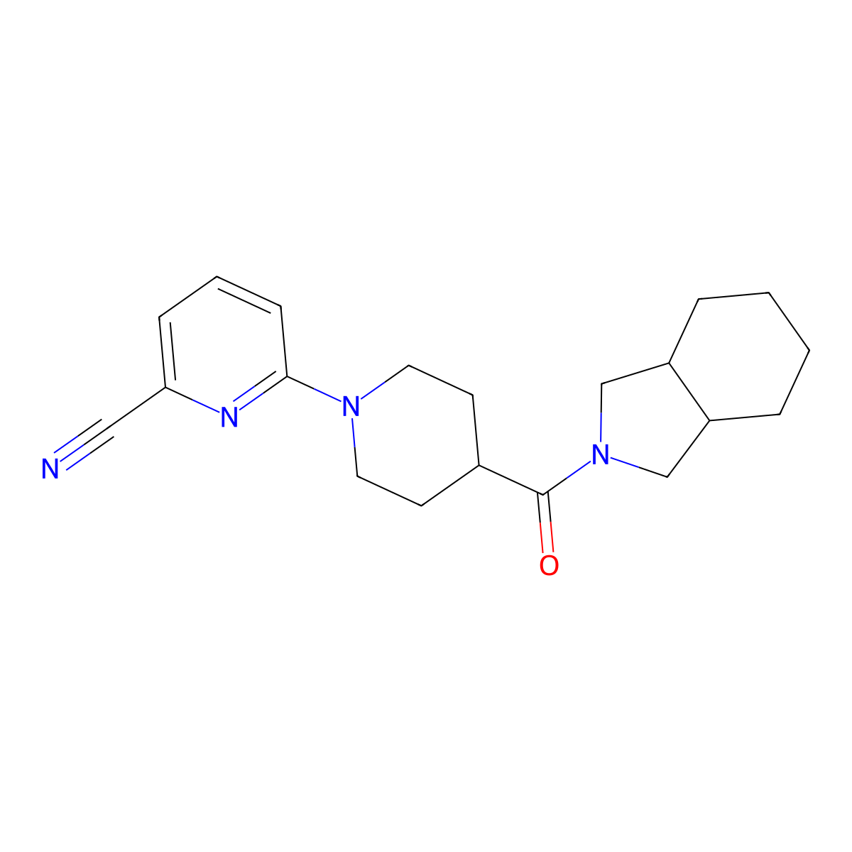 6-[4-(octahydro-1H-isoindole-2-carbonyl)piperidin-1-yl]pyridine-2-carbonitrile molecular structure, CAS 3054575-53-7