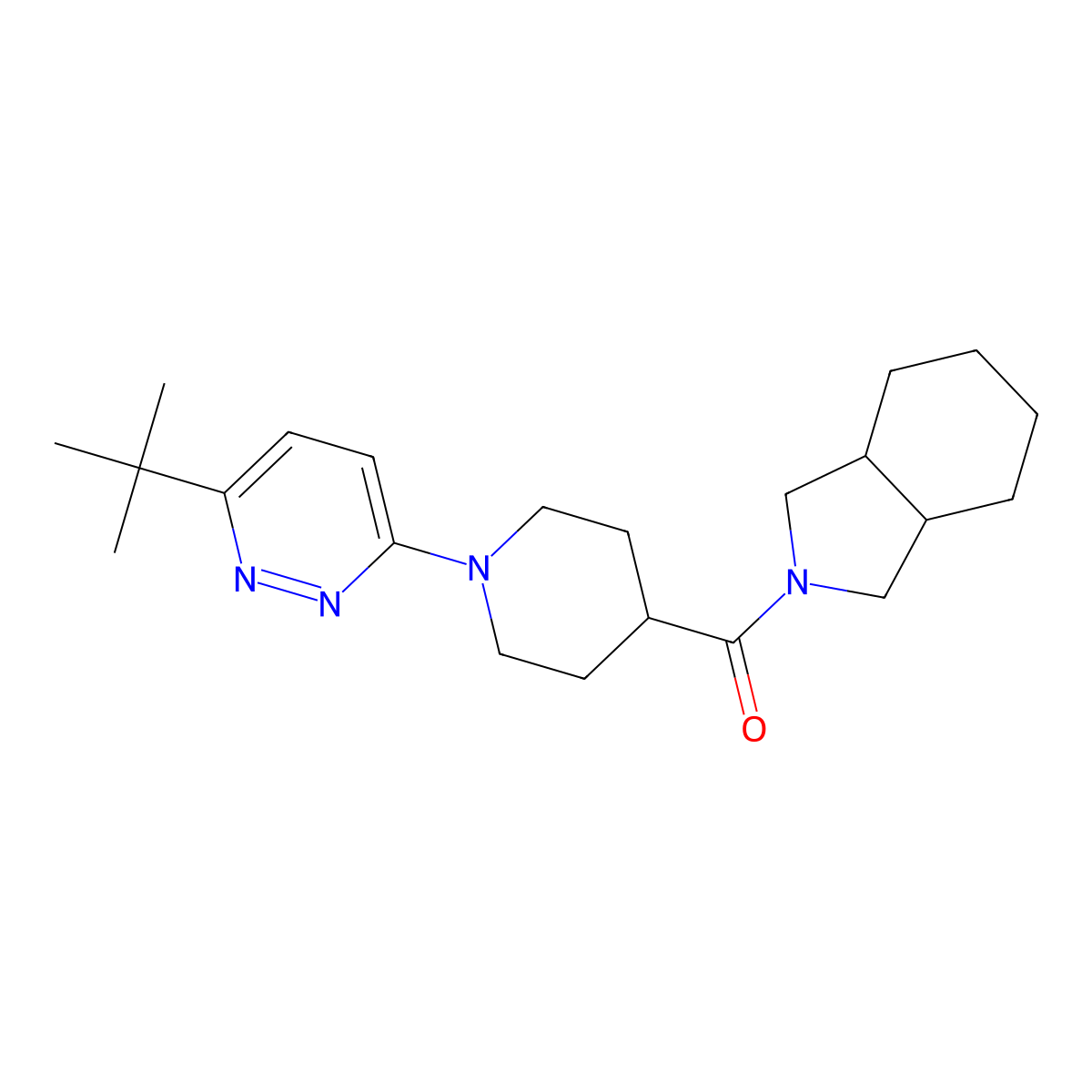 2-[1-(6-tert-butylpyridazin-3-yl)piperidine-4-carbonyl]-octahydro-1H-isoindole molecular structure, CAS 3054575-69-5